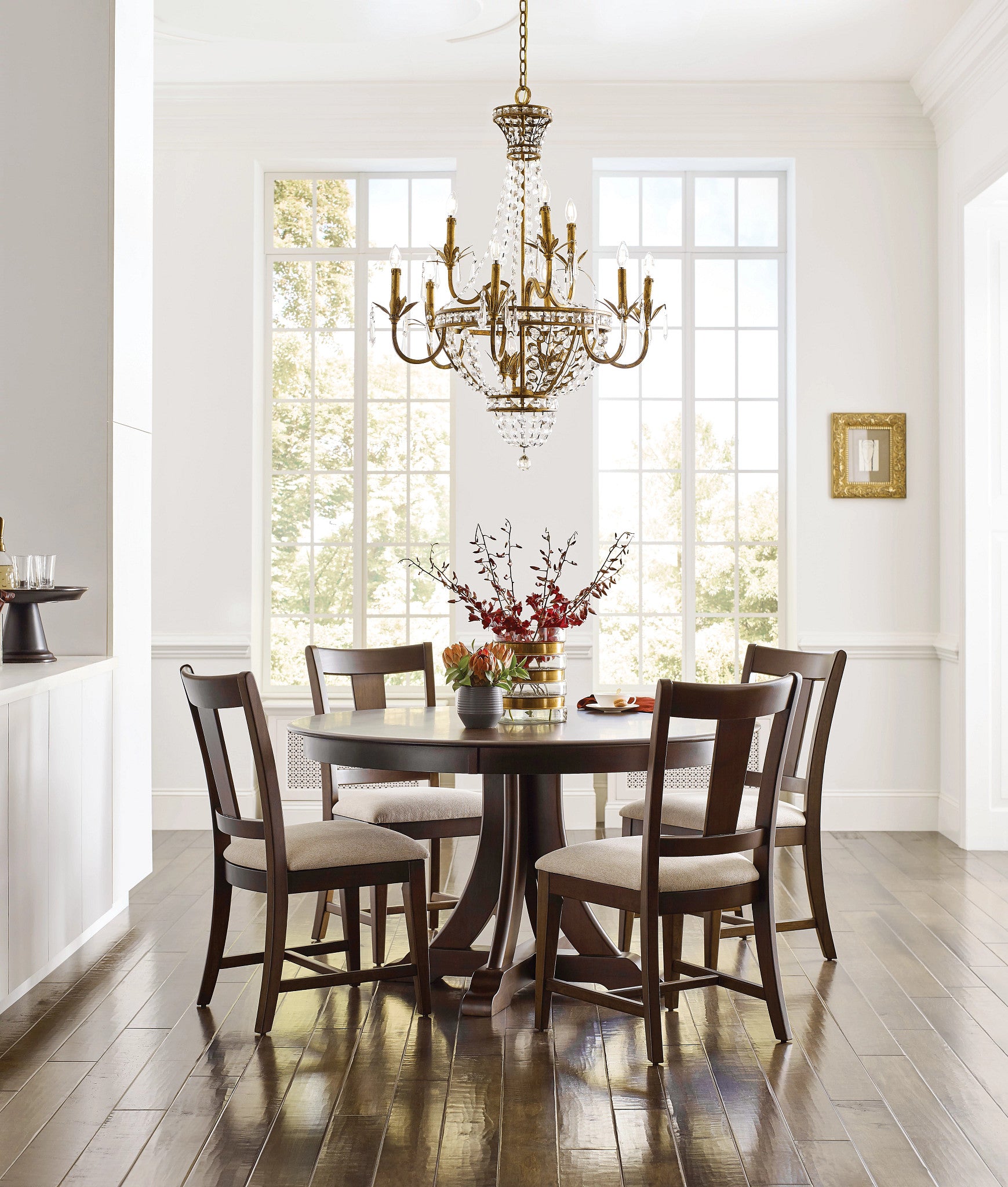 Kincaid Furniture Kafe 44" Round Quad Table in Mocha