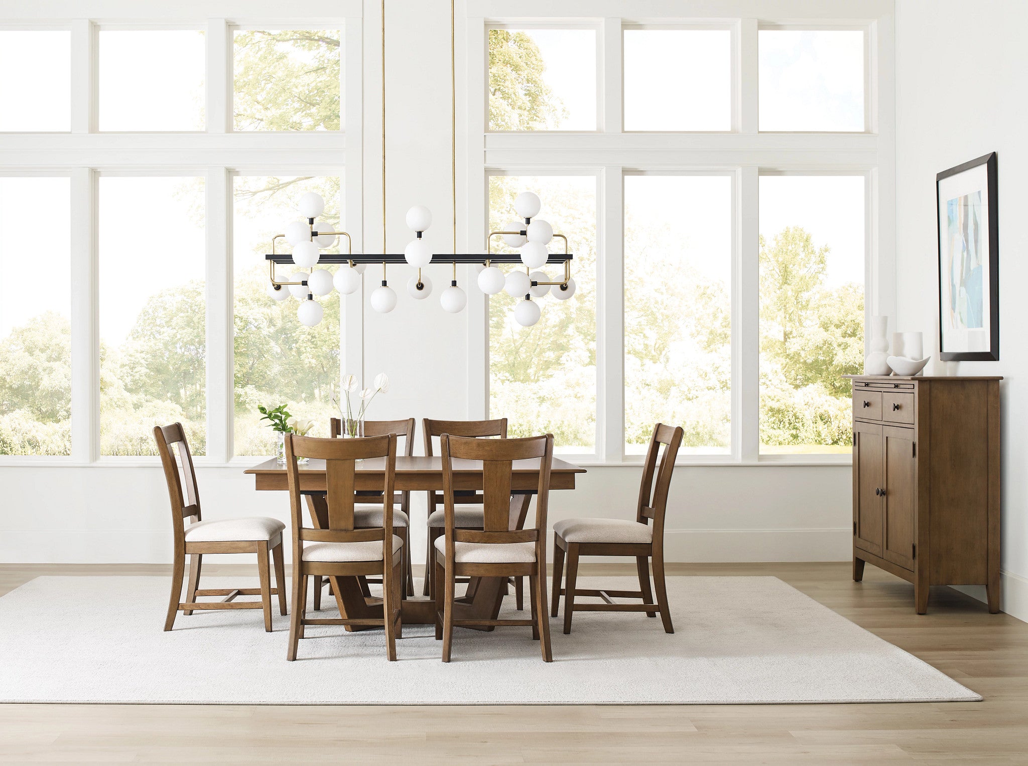 Kincaid Furniture Kafe 60" Rectangular Trestle Table Pkg in Cappuccino