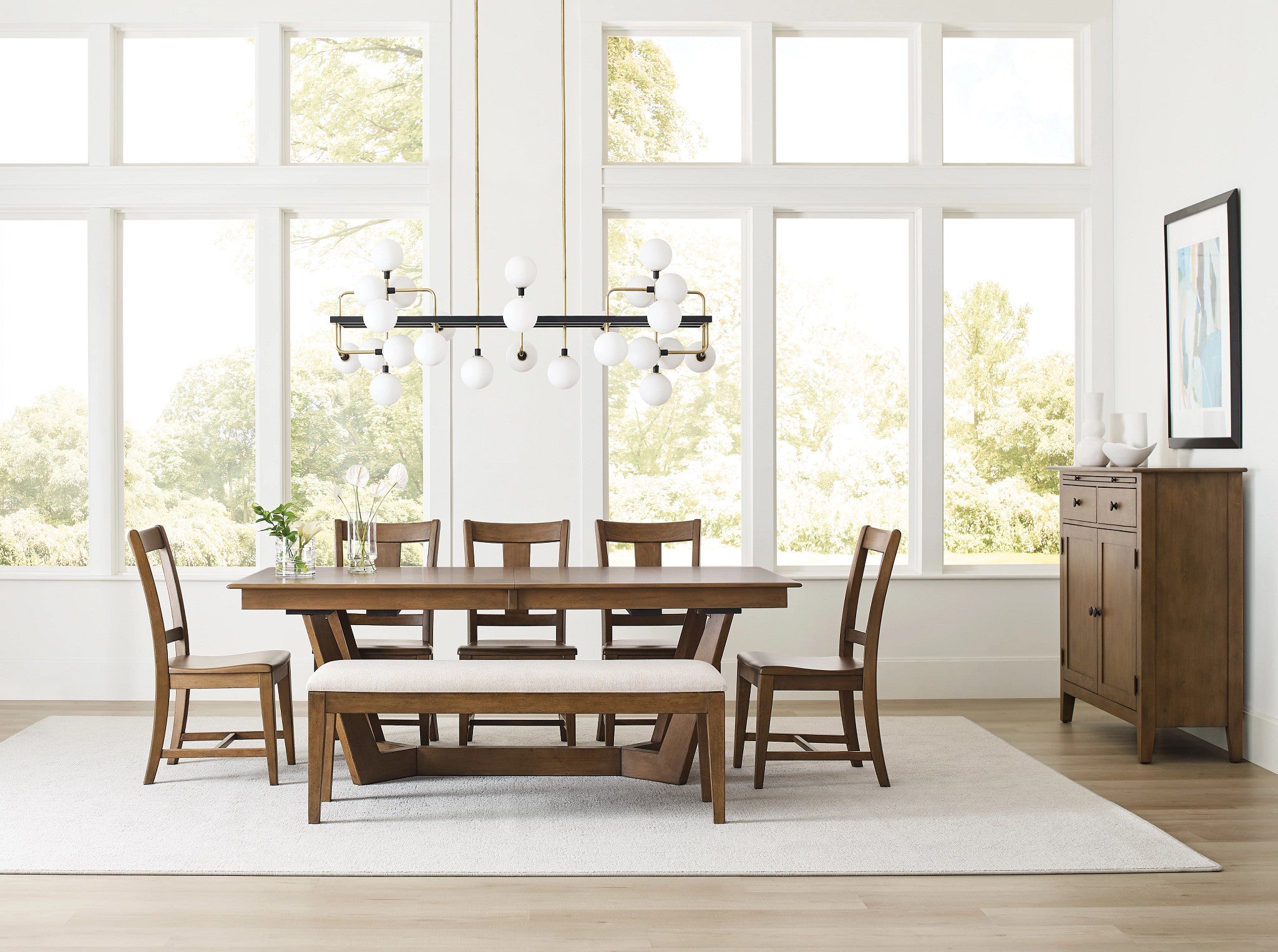 Kincaid Furniture Kafe 80" Rectangular Trestle Table Pkg in Cappuccino
