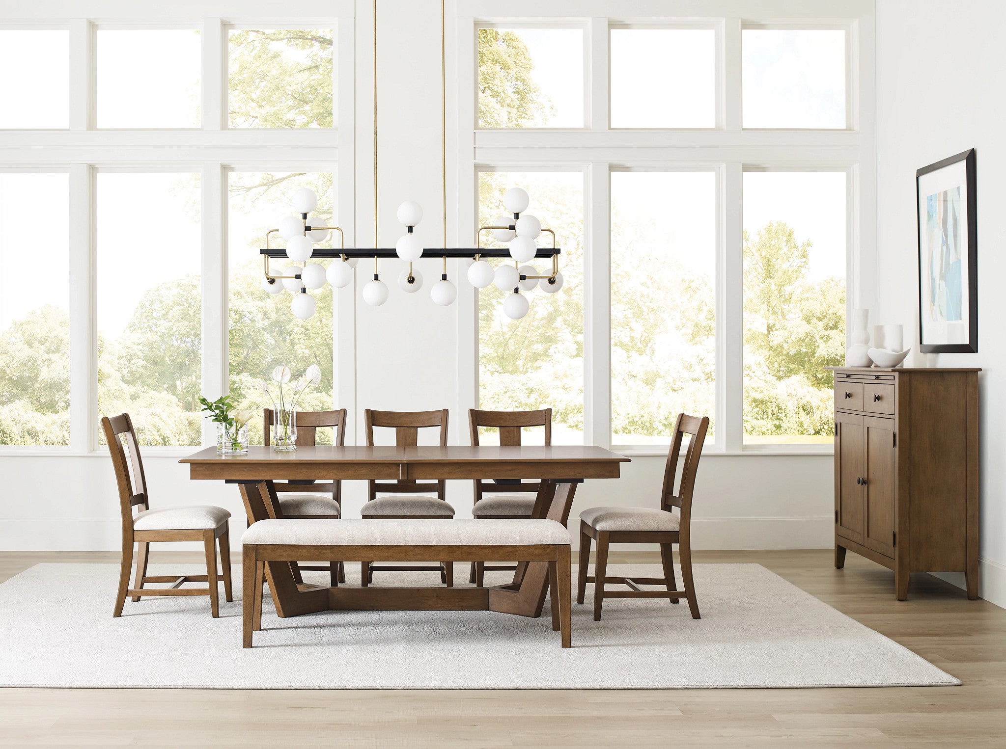 Kincaid Furniture Kafe Upholstered Dining Bench in Latte