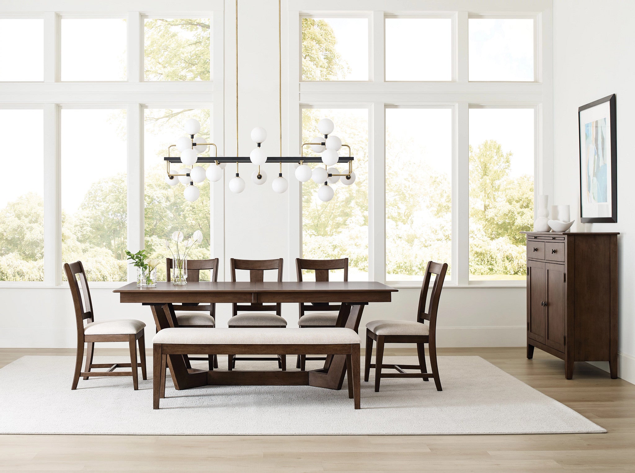 Kincaid Furniture Kafe Upholstered Dining Bench in Mocha