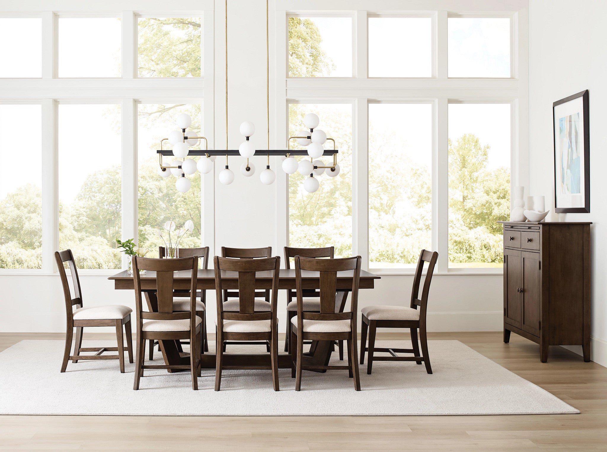 Kincaid Furniture Kafe 80" Rectangular Trestle Table Pkg in Mocha