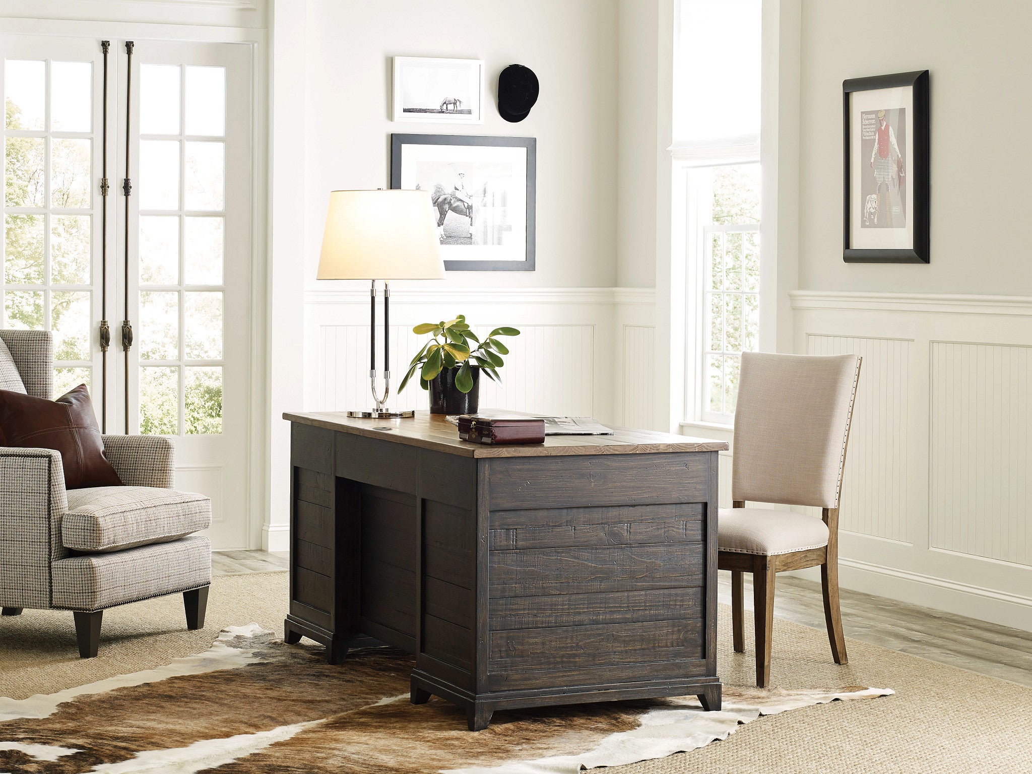 Kincaid Furniture Plank Road Farmstead Executive Desk in Charcoal