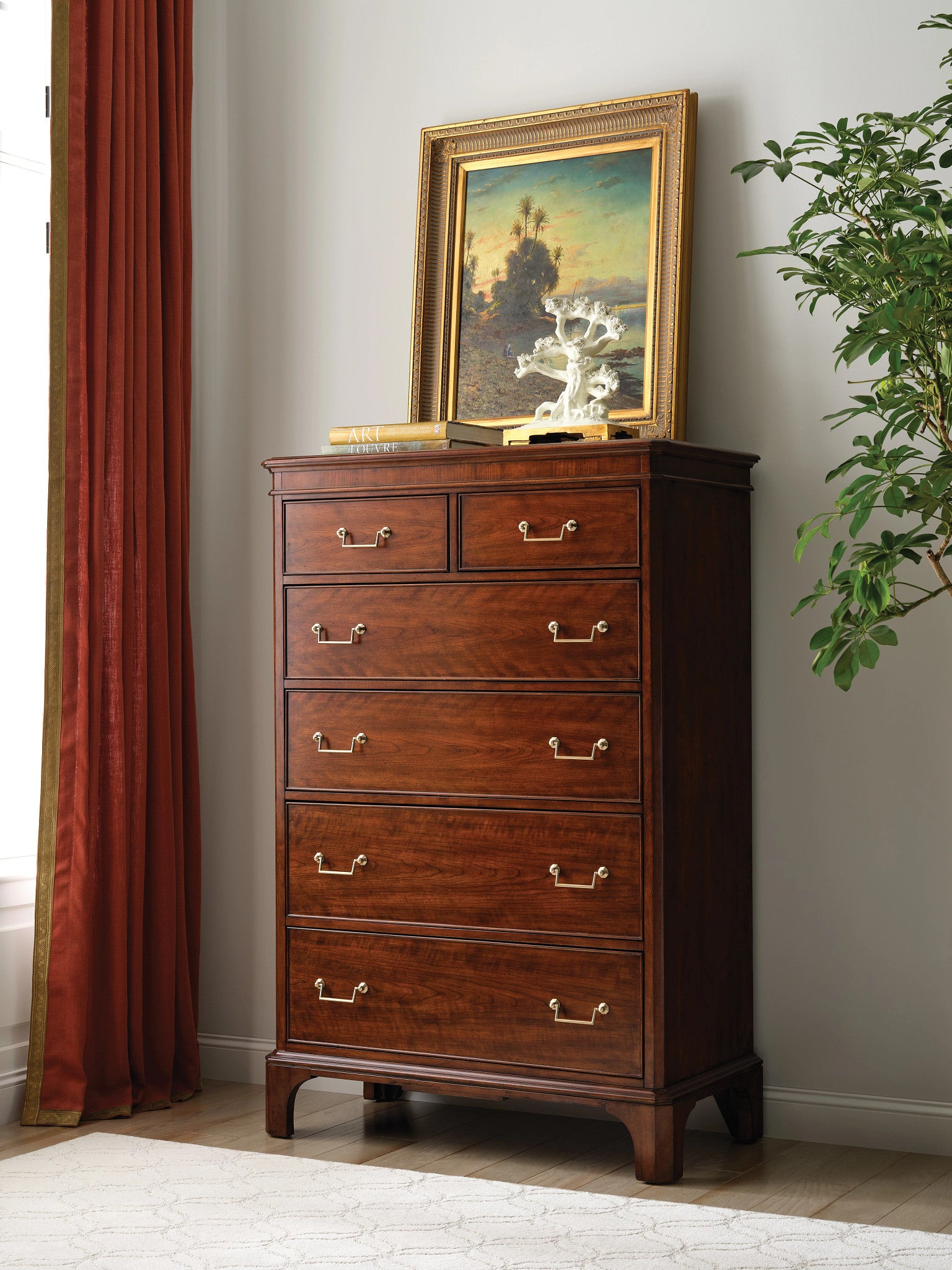 American Drew Addison Andover Six Drawer Chest in Walnut