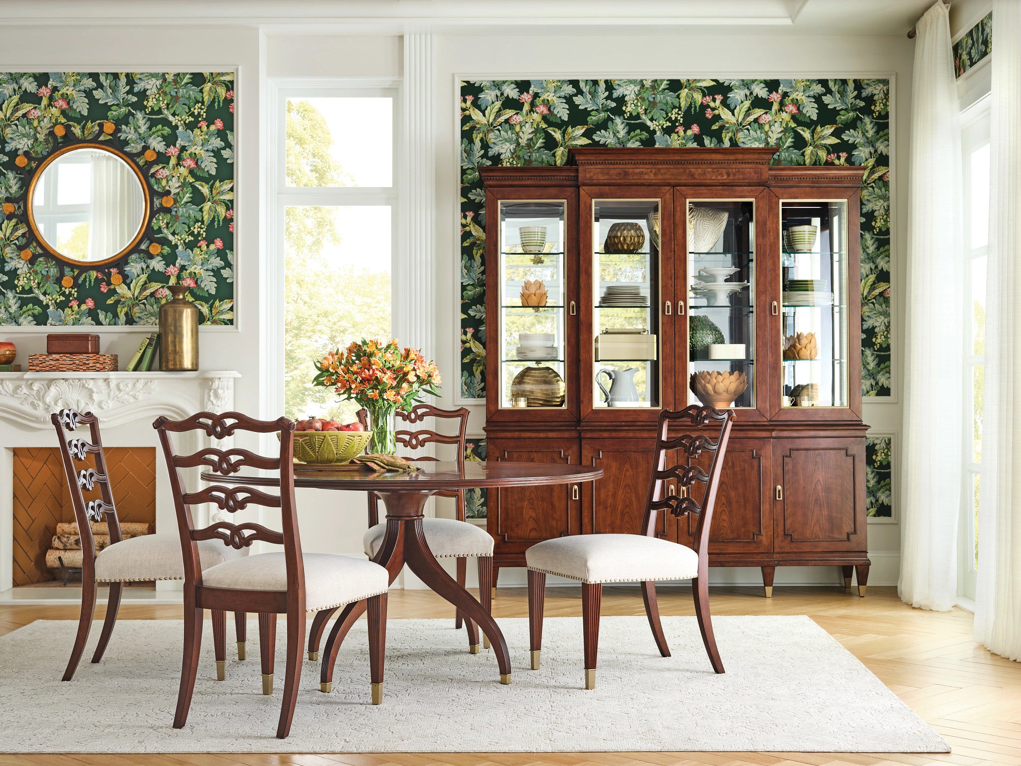 American Drew Addison Bartley Side Chair in Walnut