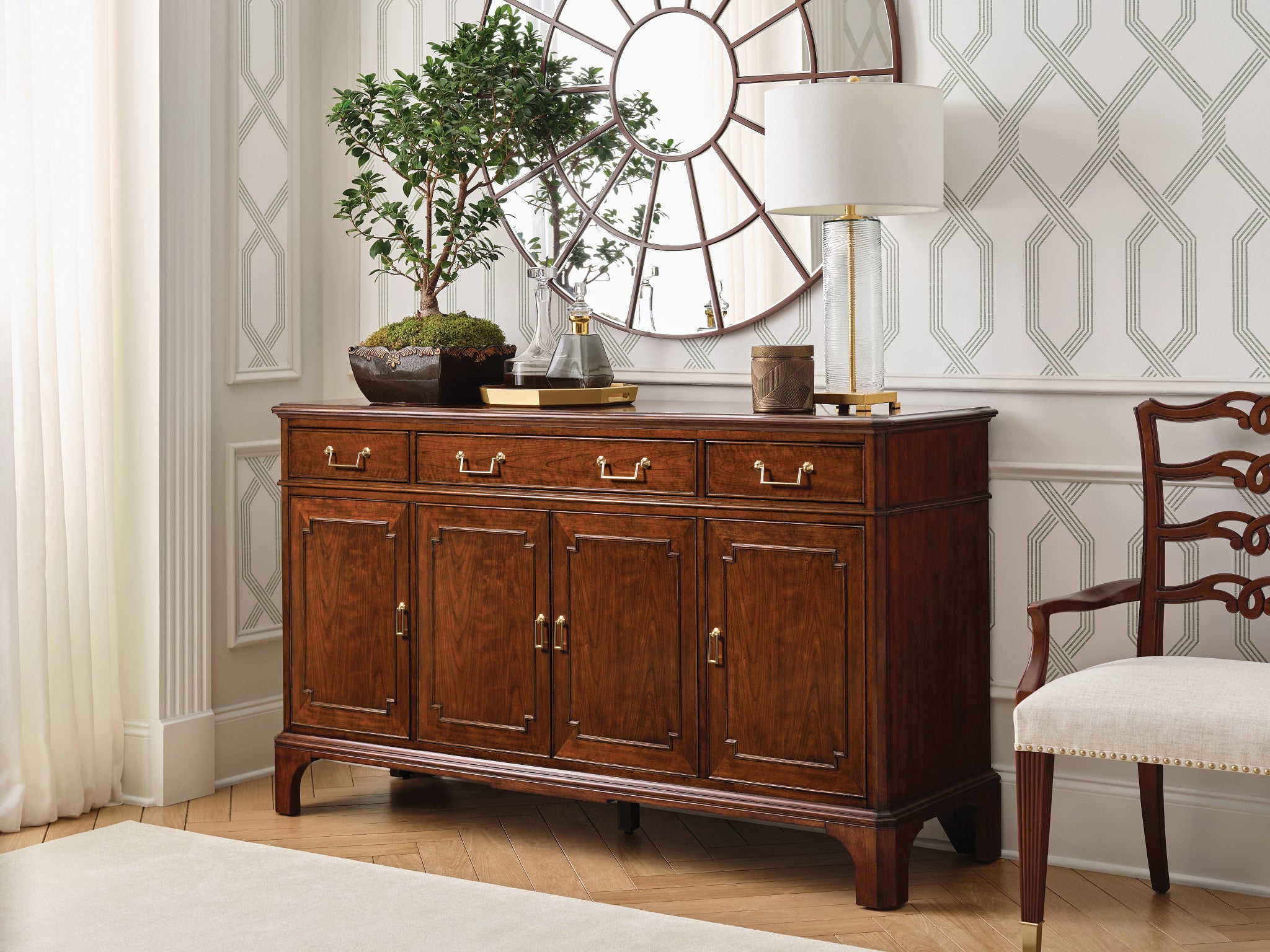 American Drew Addison Addison Credenza in Walnut