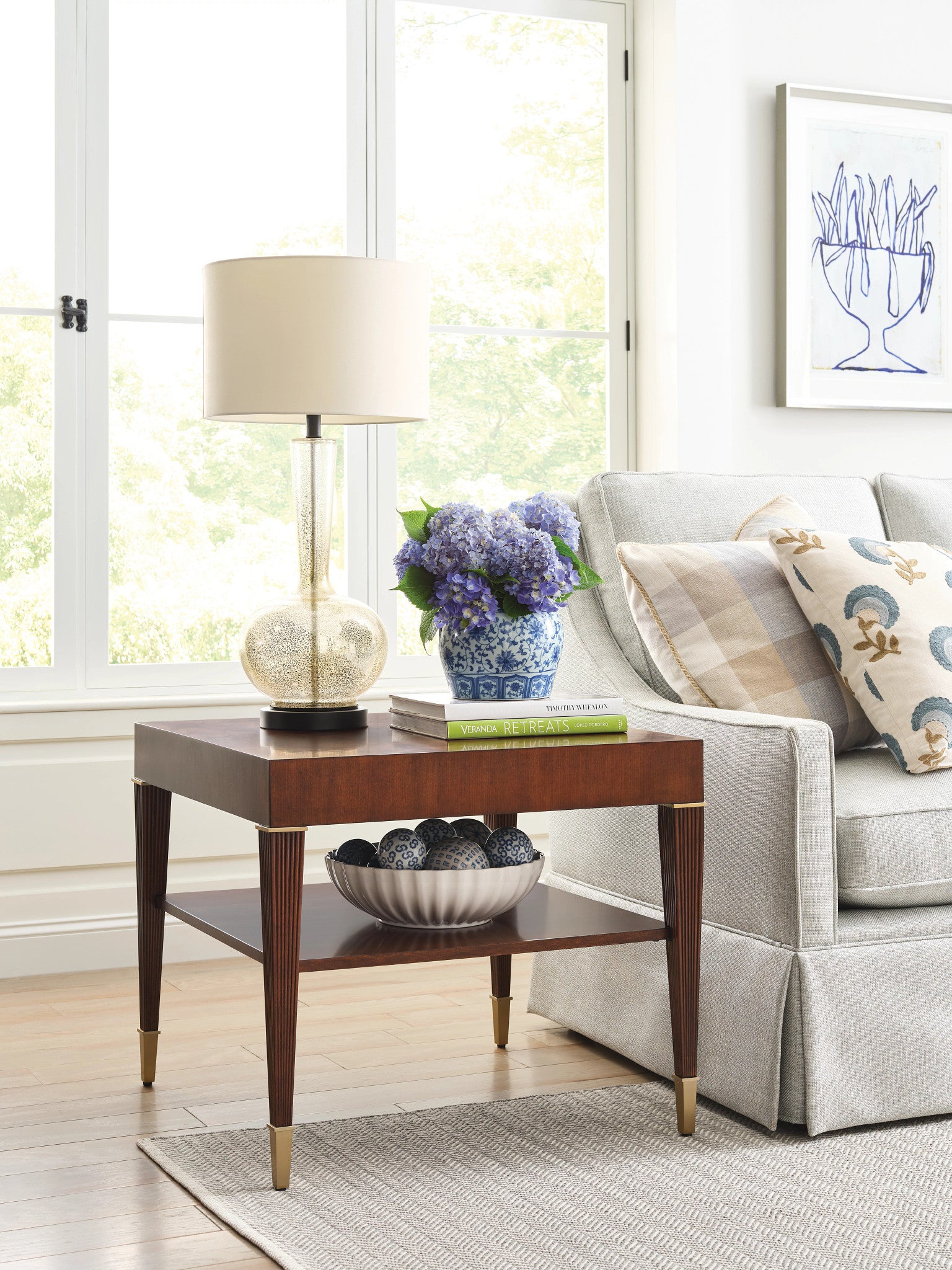 American Drew Addison Greenhill Lamp Table in Walnut