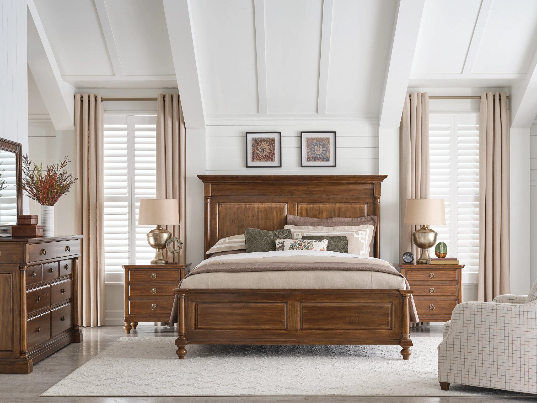 Kincaid Furniture Bridgetown Kensington Panel Bed in Heritage Maple