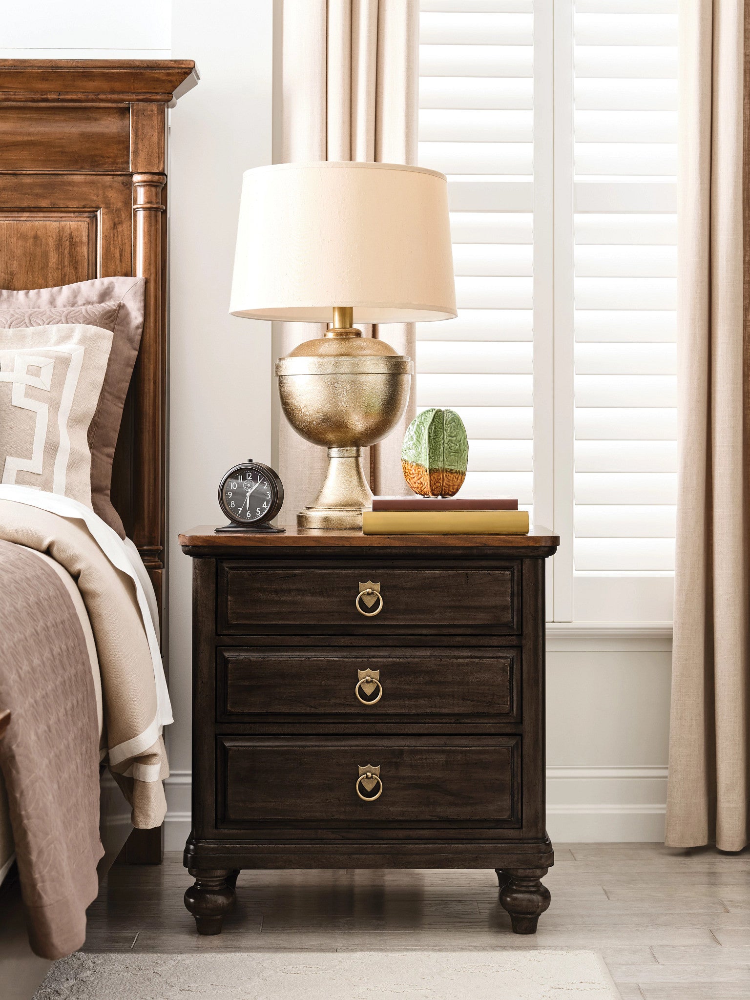 Kincaid Furniture Bridgetown Harrison Nightstand in Heritage Maple/Bridgetown Black