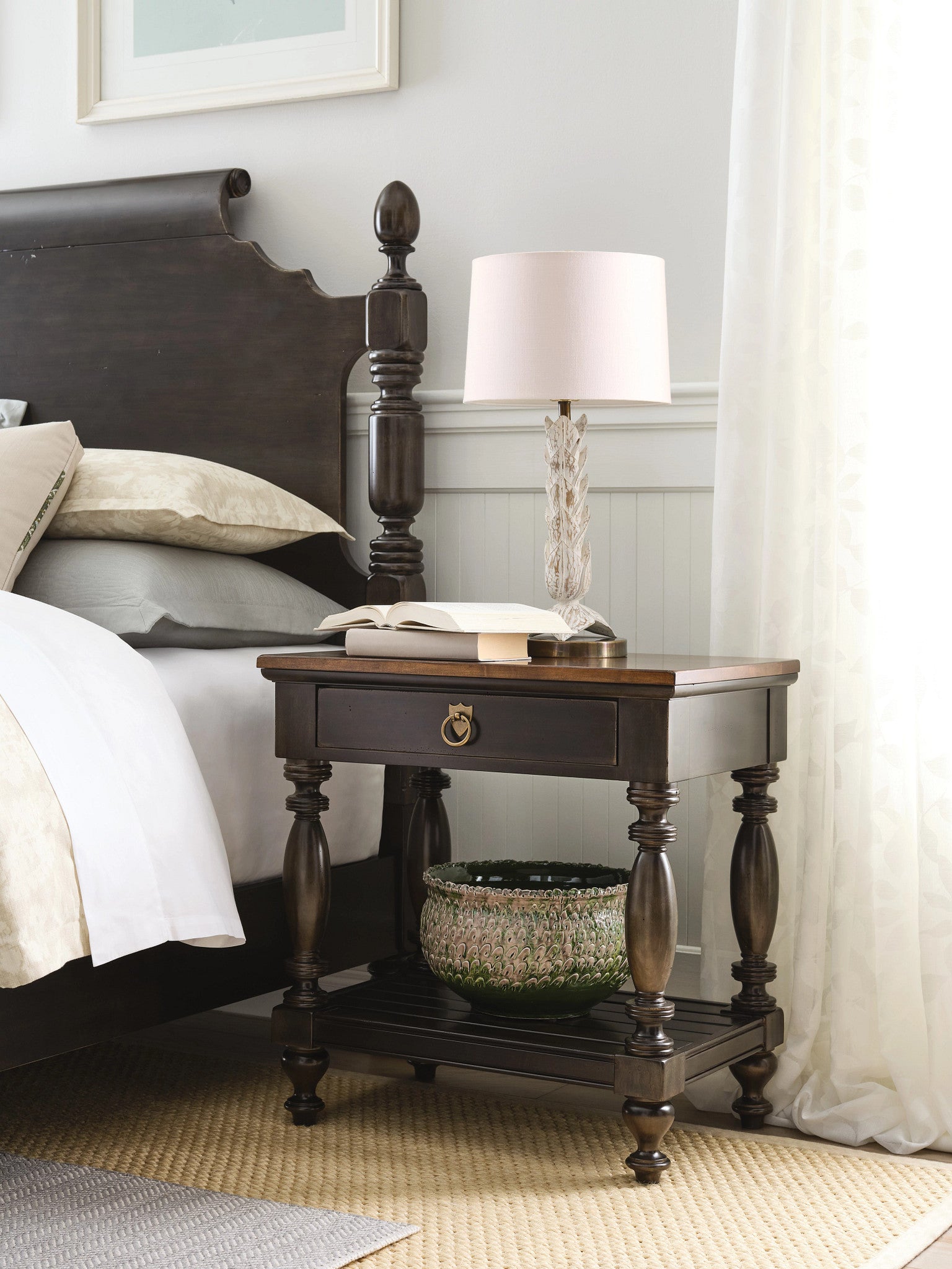 Kincaid Furniture Bridgetown Warren Bedside Table in Heritage Maple/Bridgetown Black