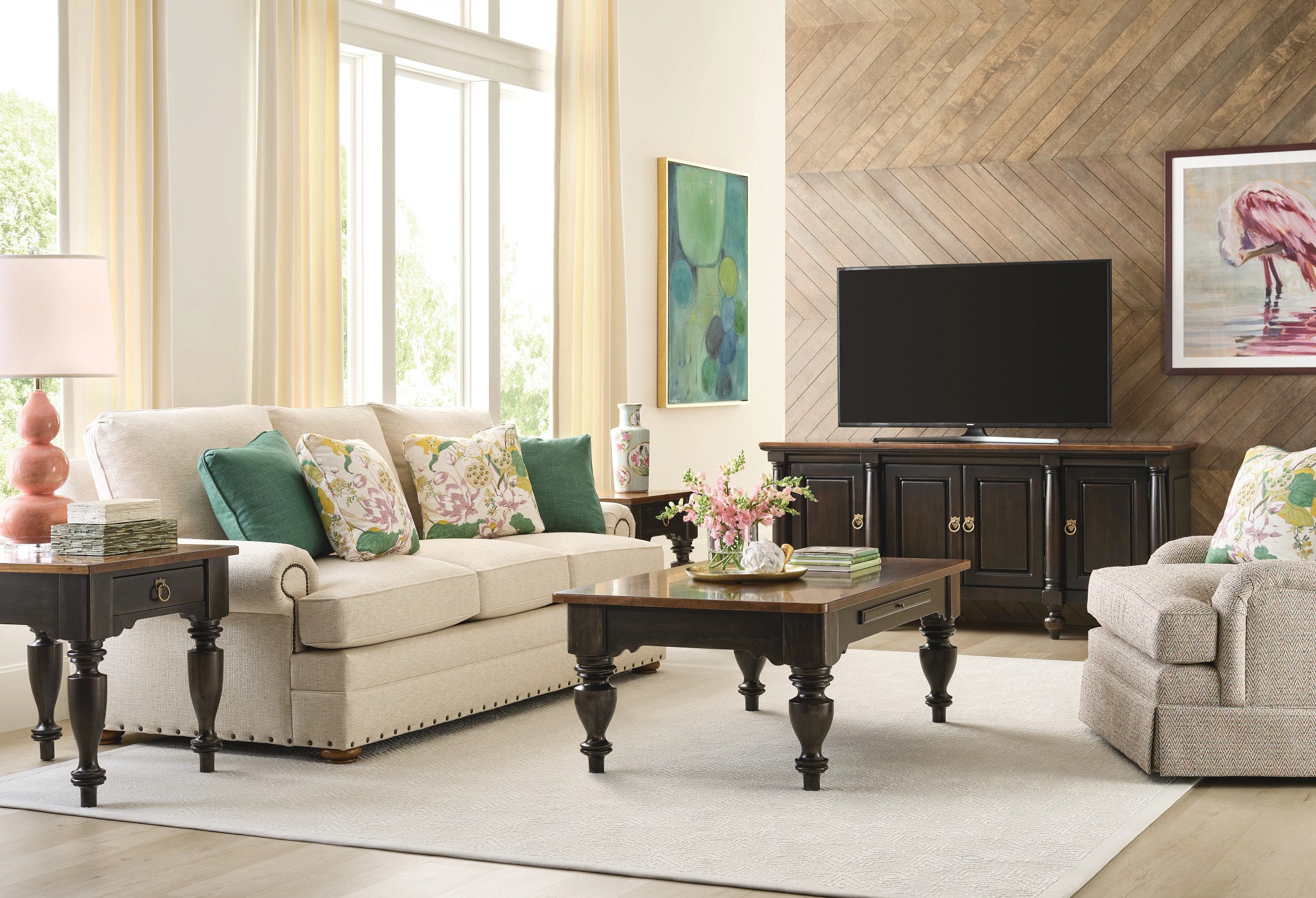 Kincaid Furniture Bridgetown Kitridge End Table in Heritage Maple/Bridgetown Black