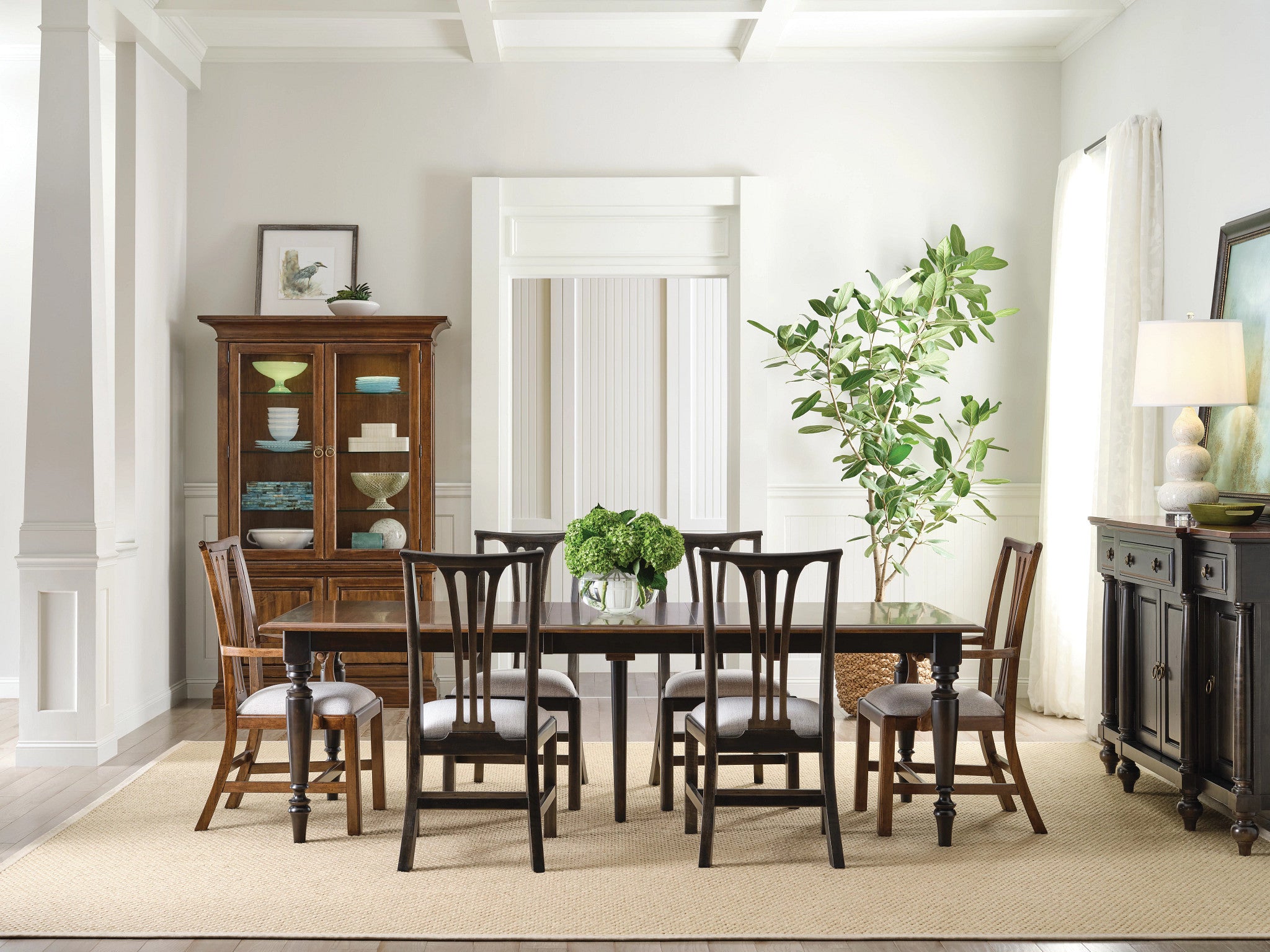 Kincaid Furniture Bridgetown Nicholas Leg Table in Heritage Maple/Bridgetown Black