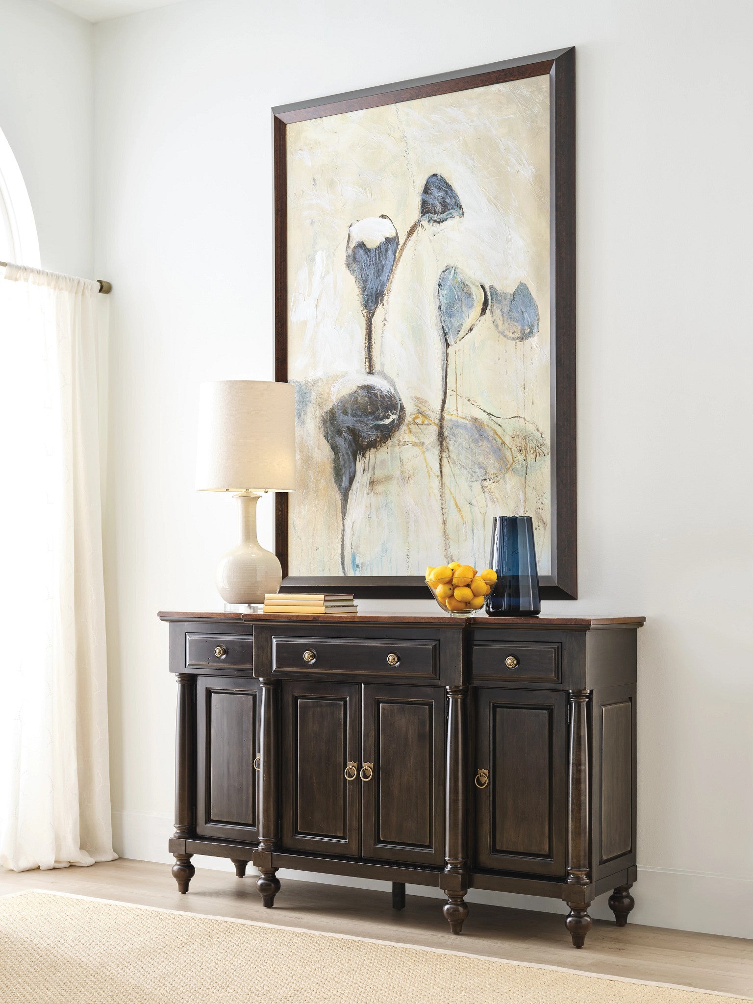 Kincaid Furniture Bridgetown Harrison Credenza in Heritage Maple/Bridgetown Black