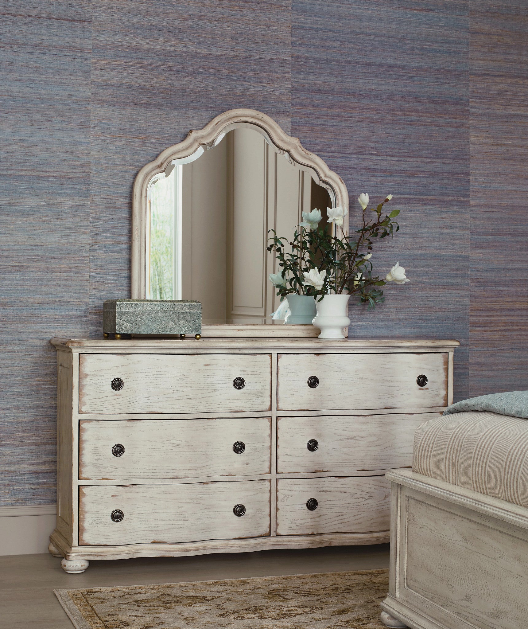 American Drew Cambric Helene Six Drawer Dresser in Crème