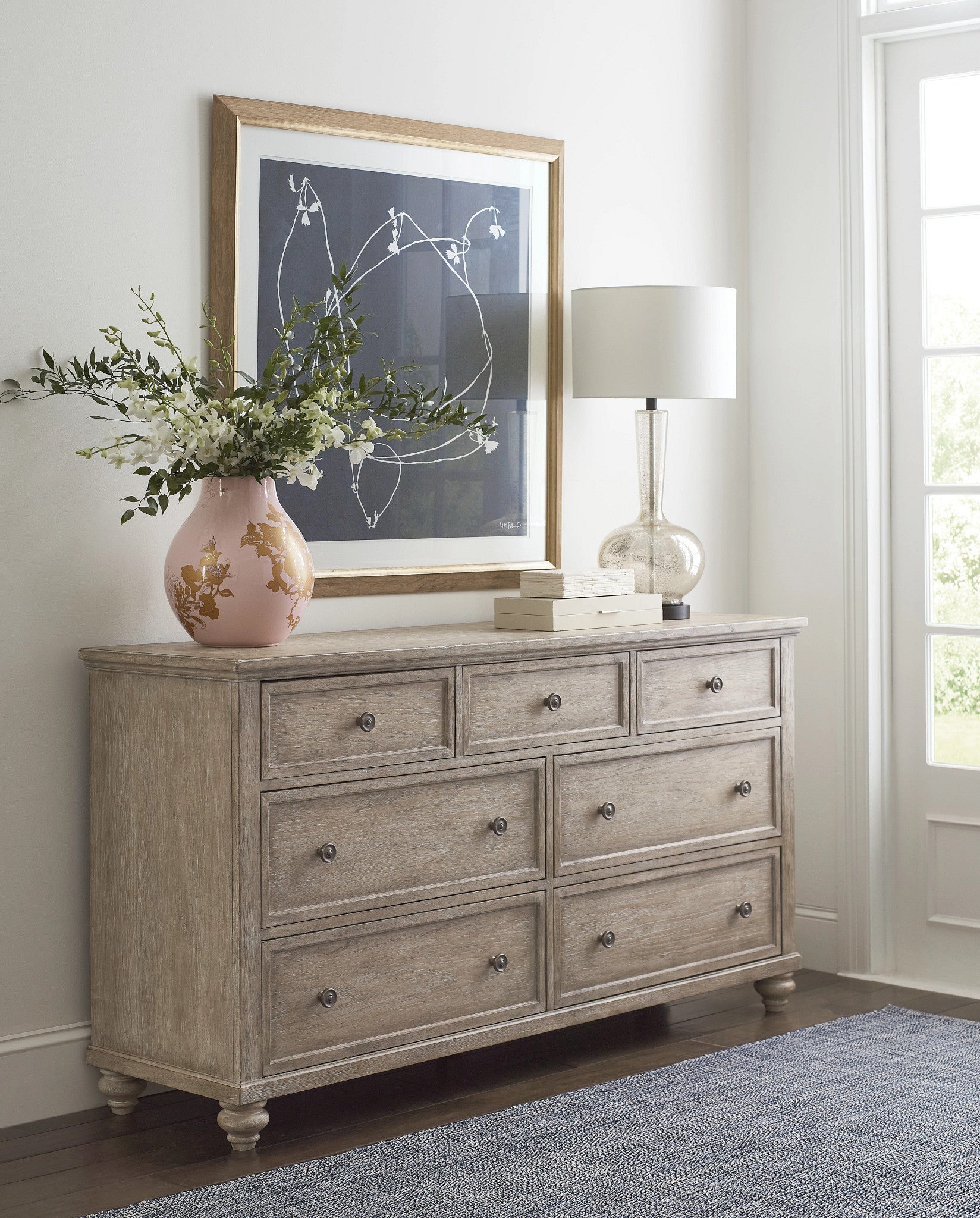 American Drew Cambric Miriam Six Drawer Dresser  in Breve