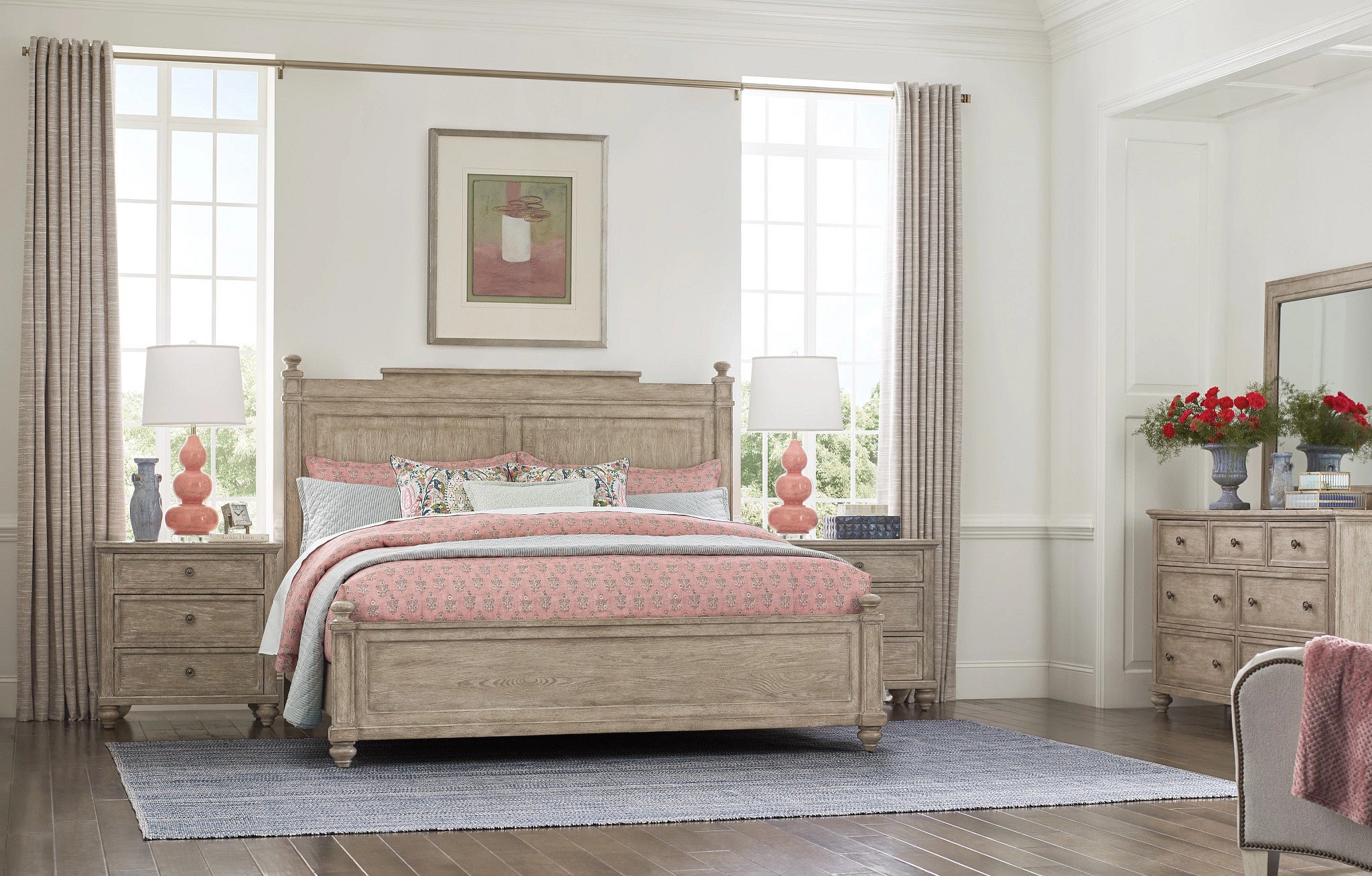 American Drew Cambric Sova Panel Bed in Breve