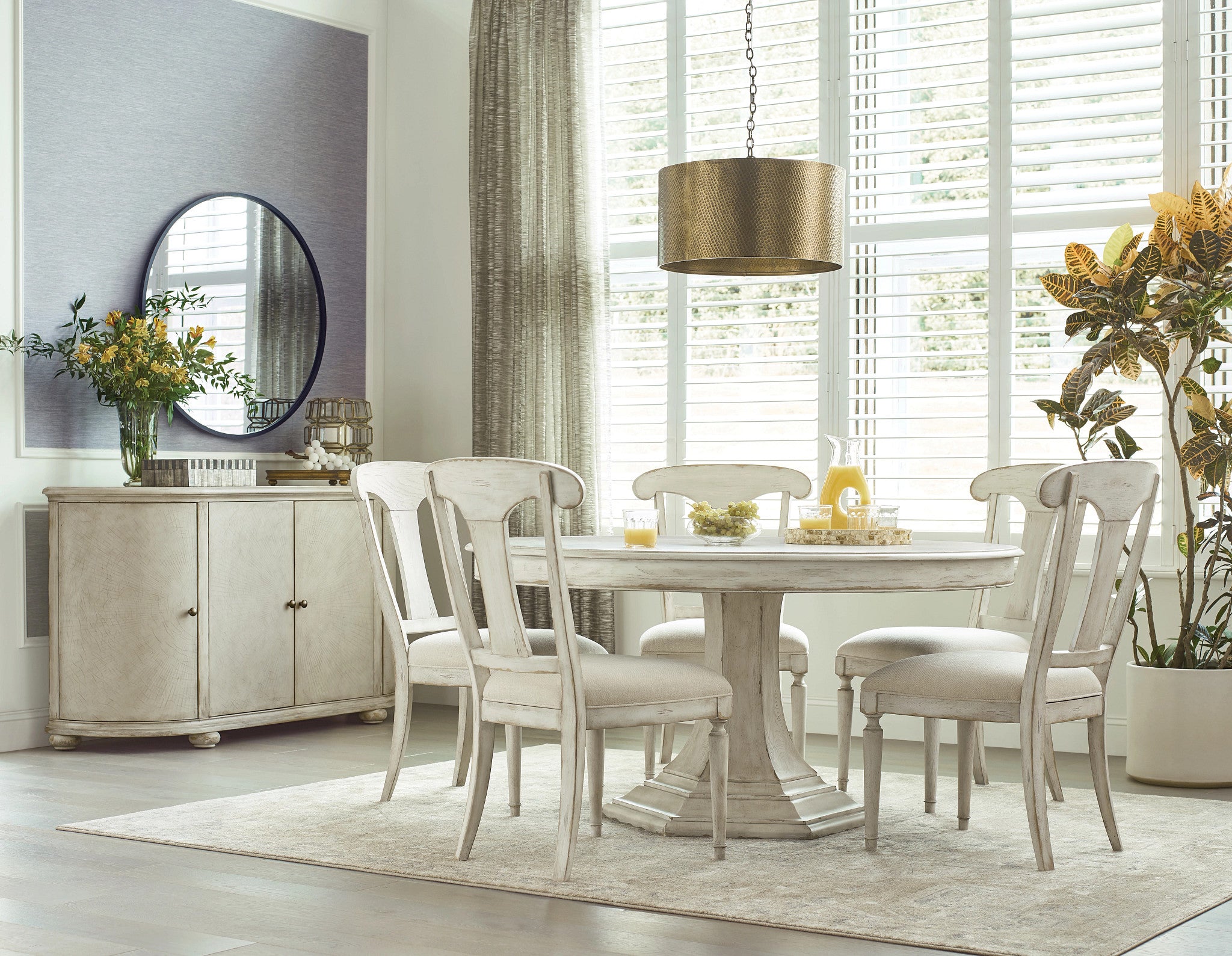 American Drew Cambric Maeve Wood Back Side Chair in Crème