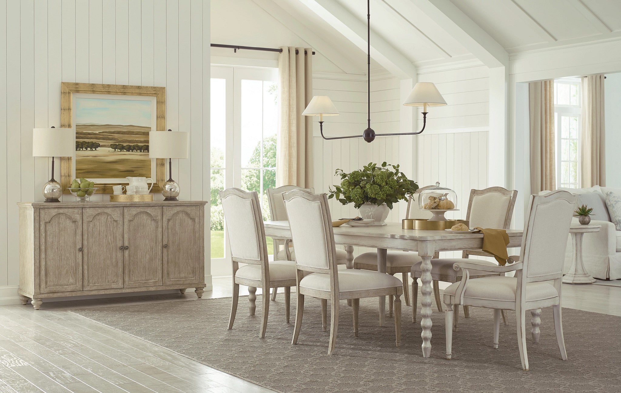 American Drew Cambric Daniella Upholstered Arm Chair in Crème
