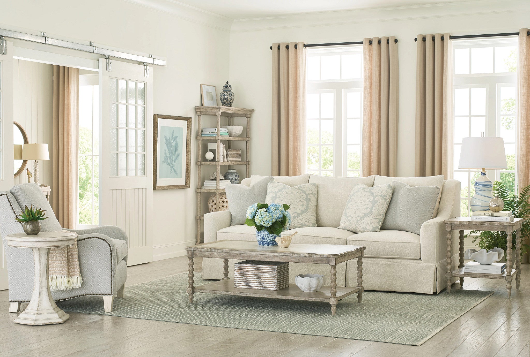 American Drew Cambric Batiste End Table in Breve
