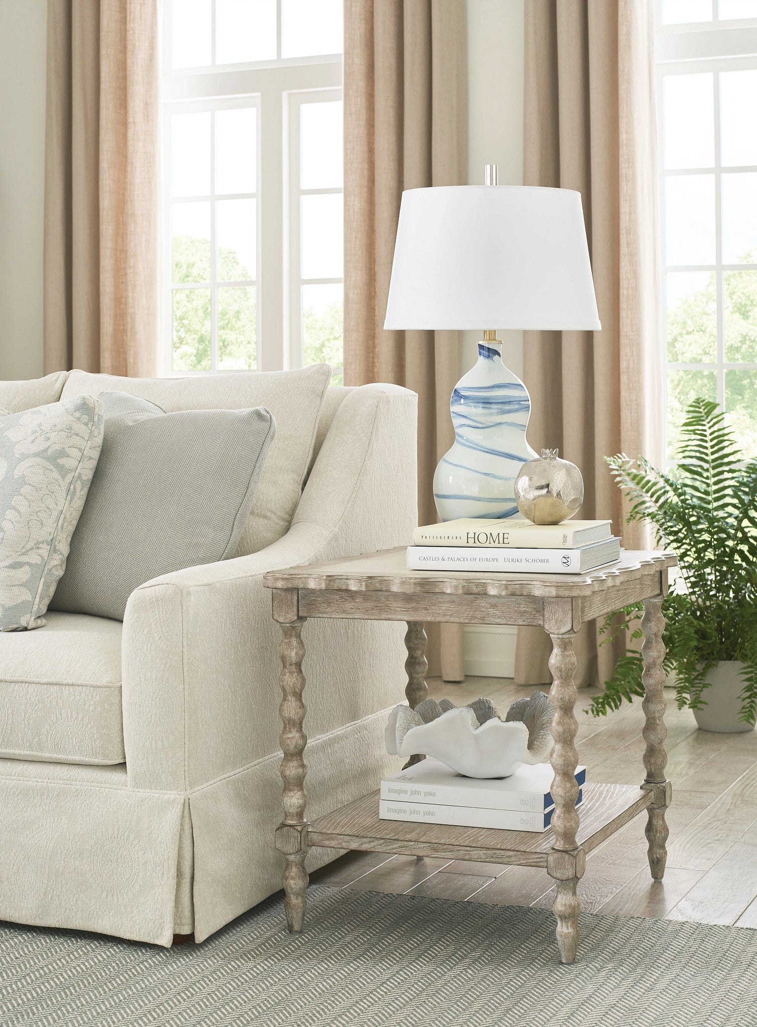 American Drew Cambric Batiste End Table in Breve