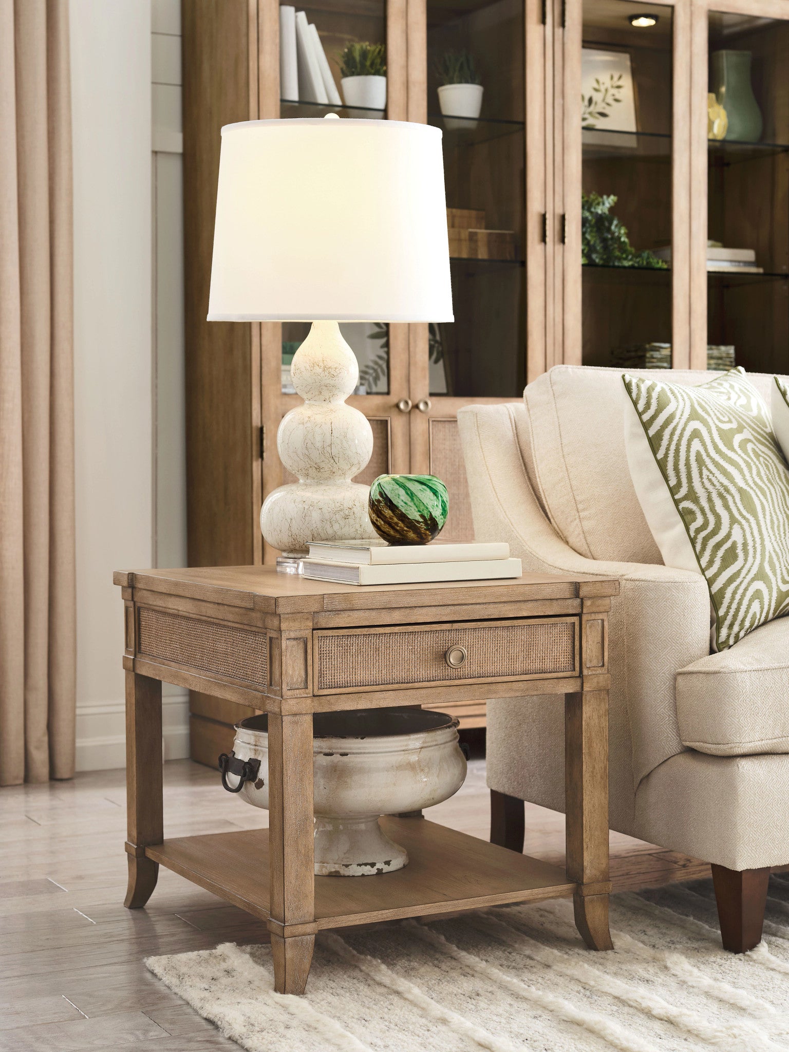 American Drew Chastain Woodfield End Table in Caramel