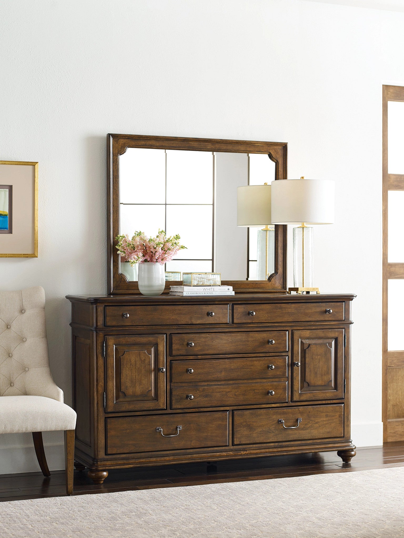 Kincaid Furniture Commonwealth Dennison Mirror in Warm Brunette