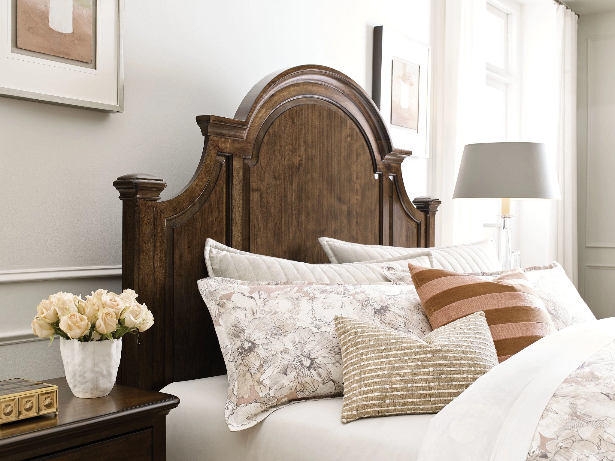 Kincaid Furniture Commonwealth Allenby Panel Bed in Warm Brunette