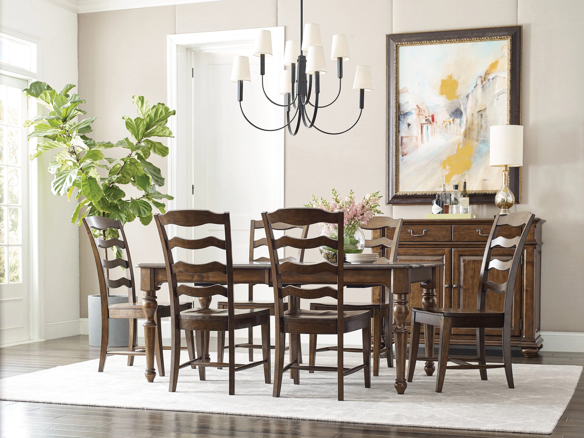 Kincaid Furniture Commonwealth Corso Leg Table in Warm Brunette