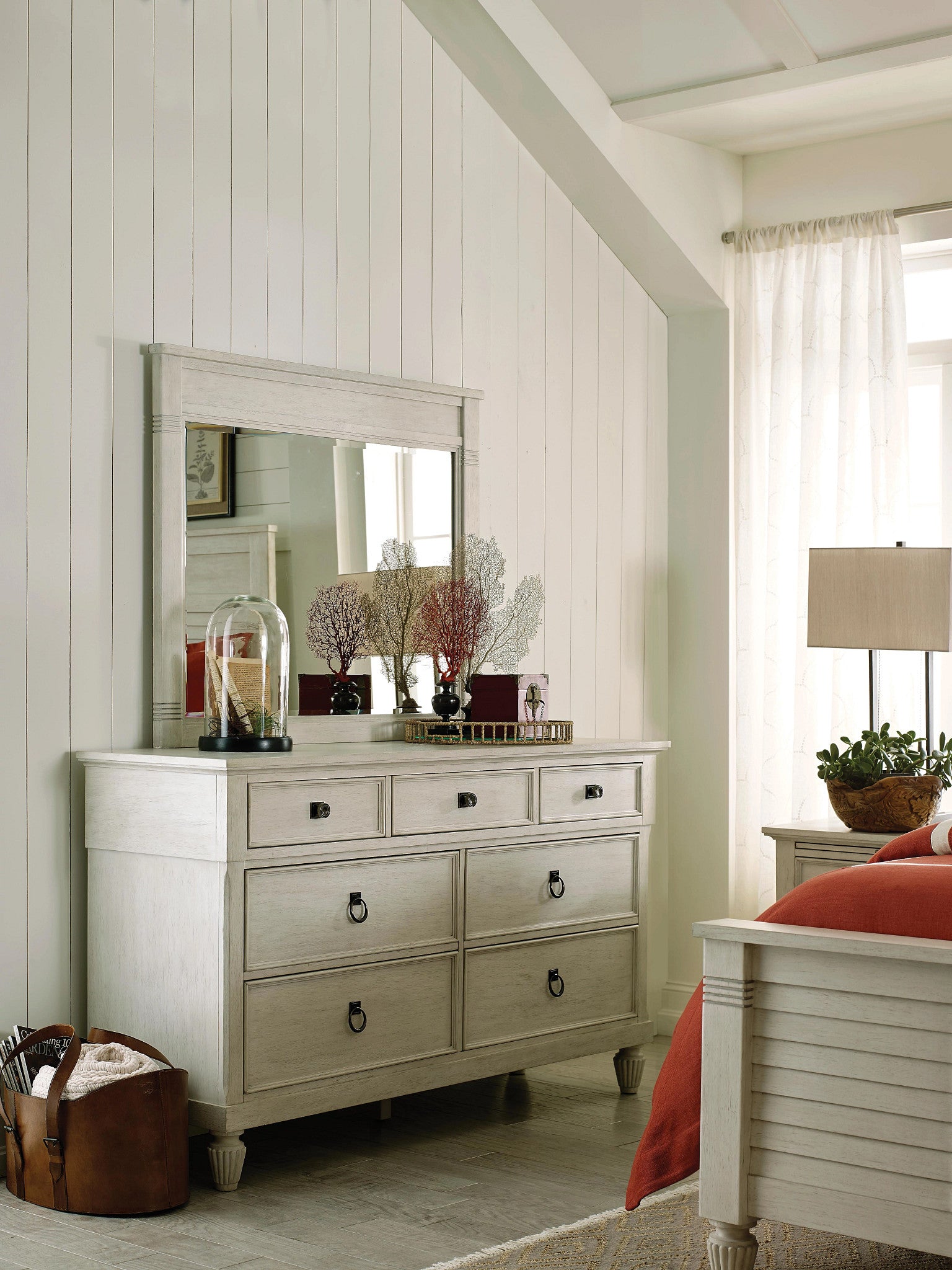 American Drew Grand Bay Saybrook Drawer Dresser in Egret