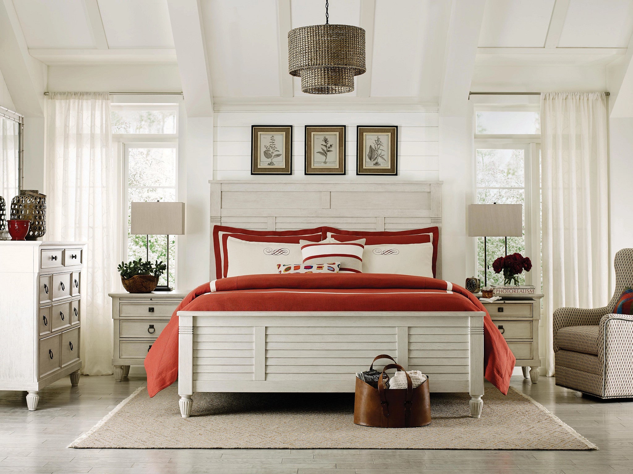 American Drew Grand Bay Acadia Panel Bed in Egret