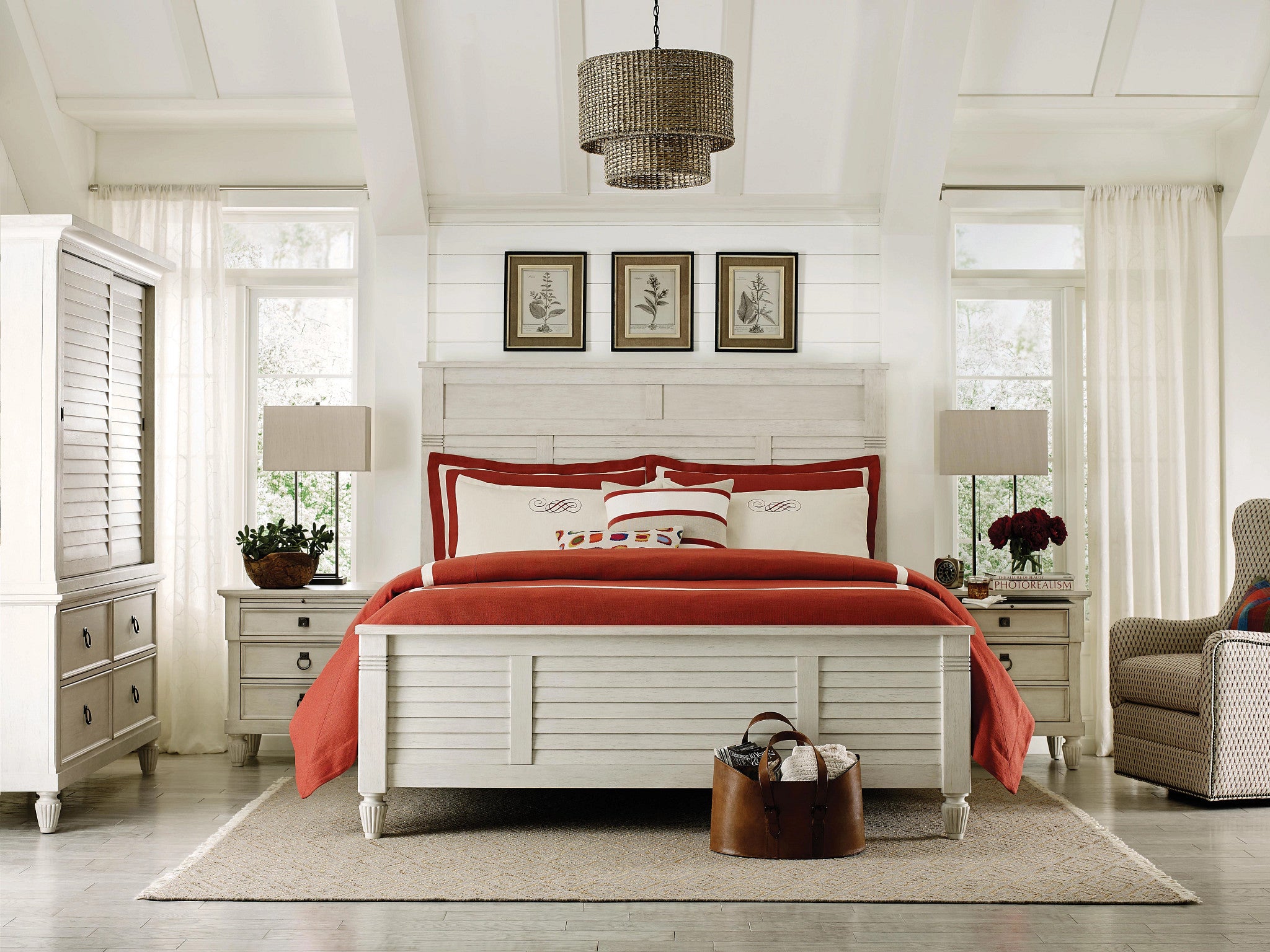 American Drew Grand Bay Acadia Panel Bed in Egret