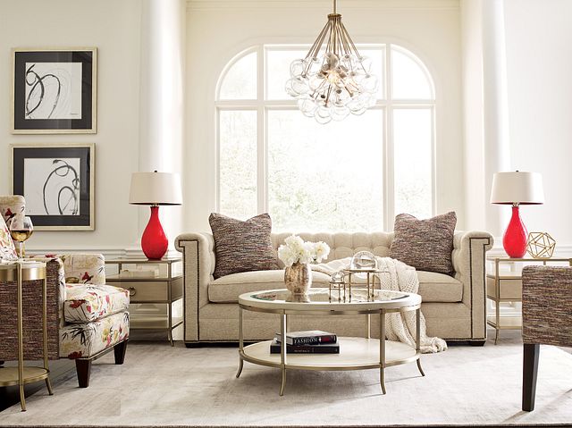 American Drew Lenox Monaco Coffee Table in Alabaster/Champagne