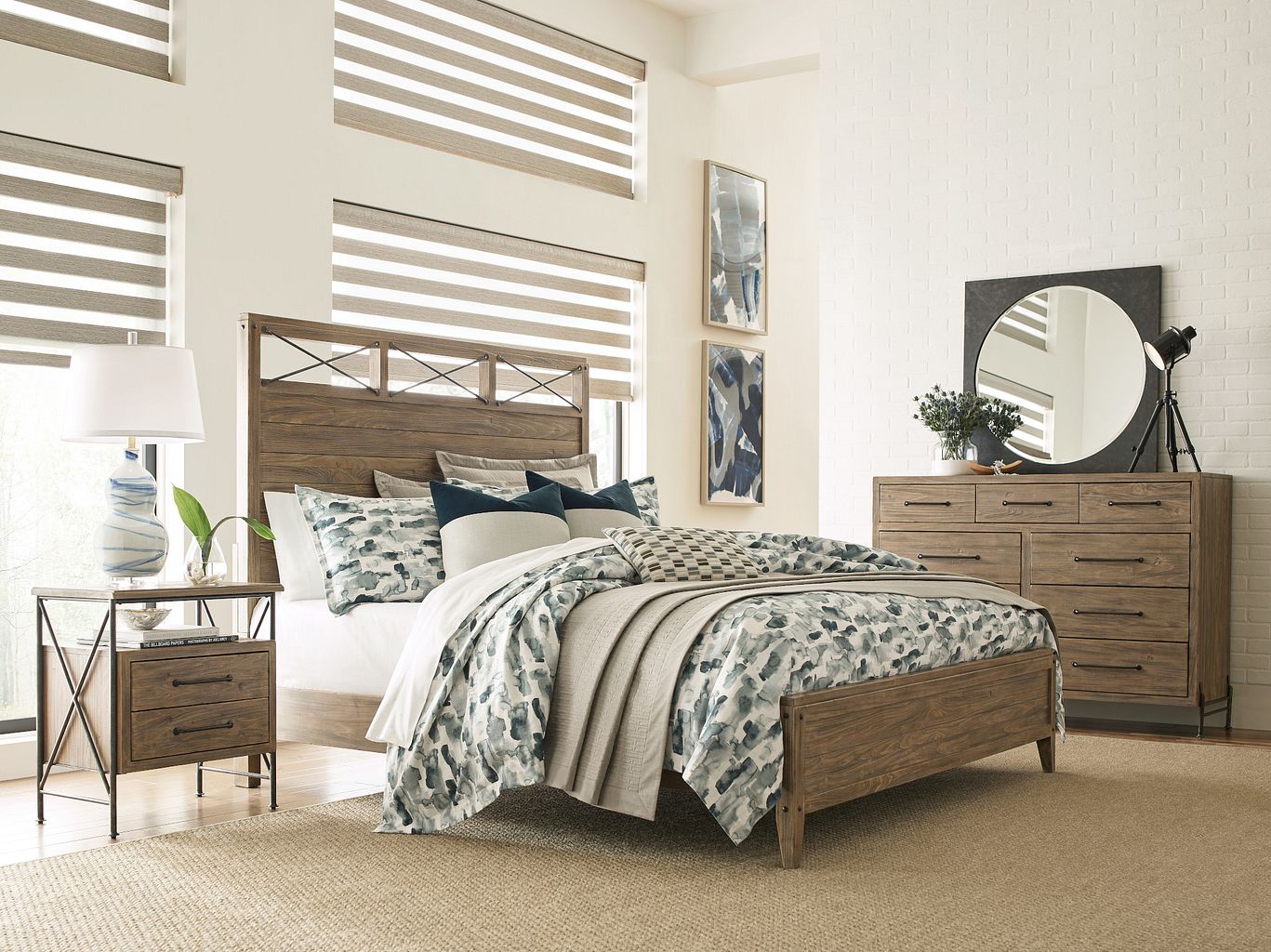 Kincaid Furniture Modern Forge Square Metal Mirror in Black
