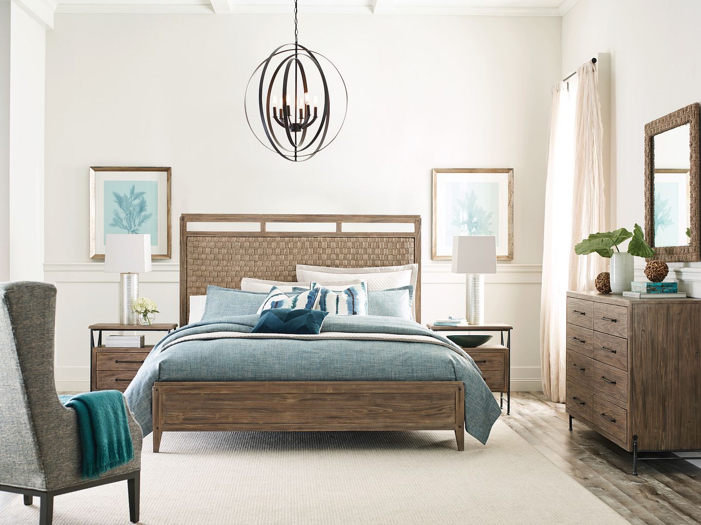 Kincaid Furniture Modern Forge Linden Panel Bed in Sandy Brown