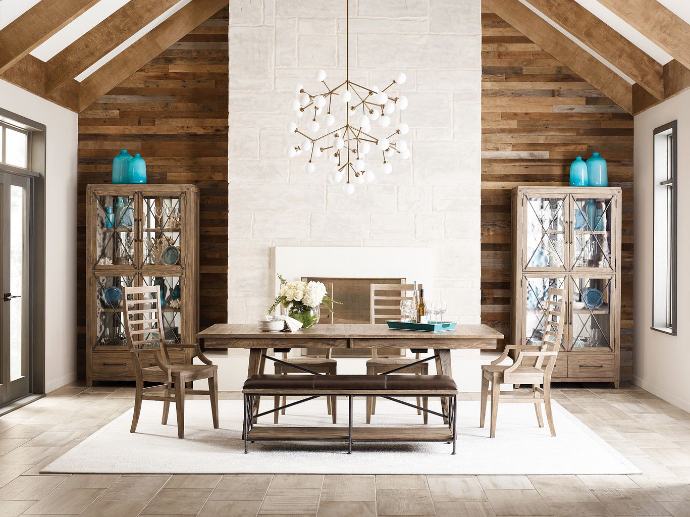 Kincaid Furniture Modern Forge Laredo Dining Table in Sandy Brown