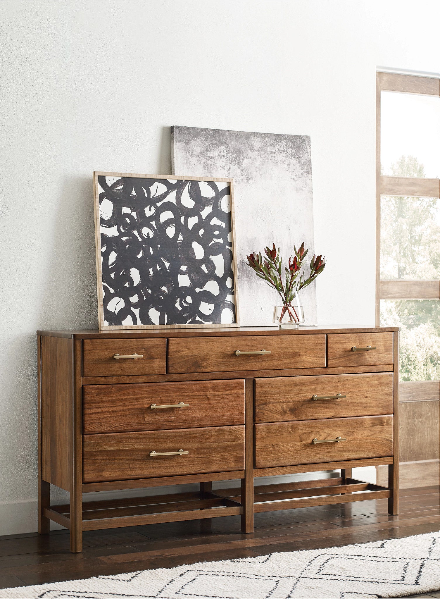 Kincaid Furniture Monogram Walnut Wonderland Seven Drawer Dresser in Walnut
