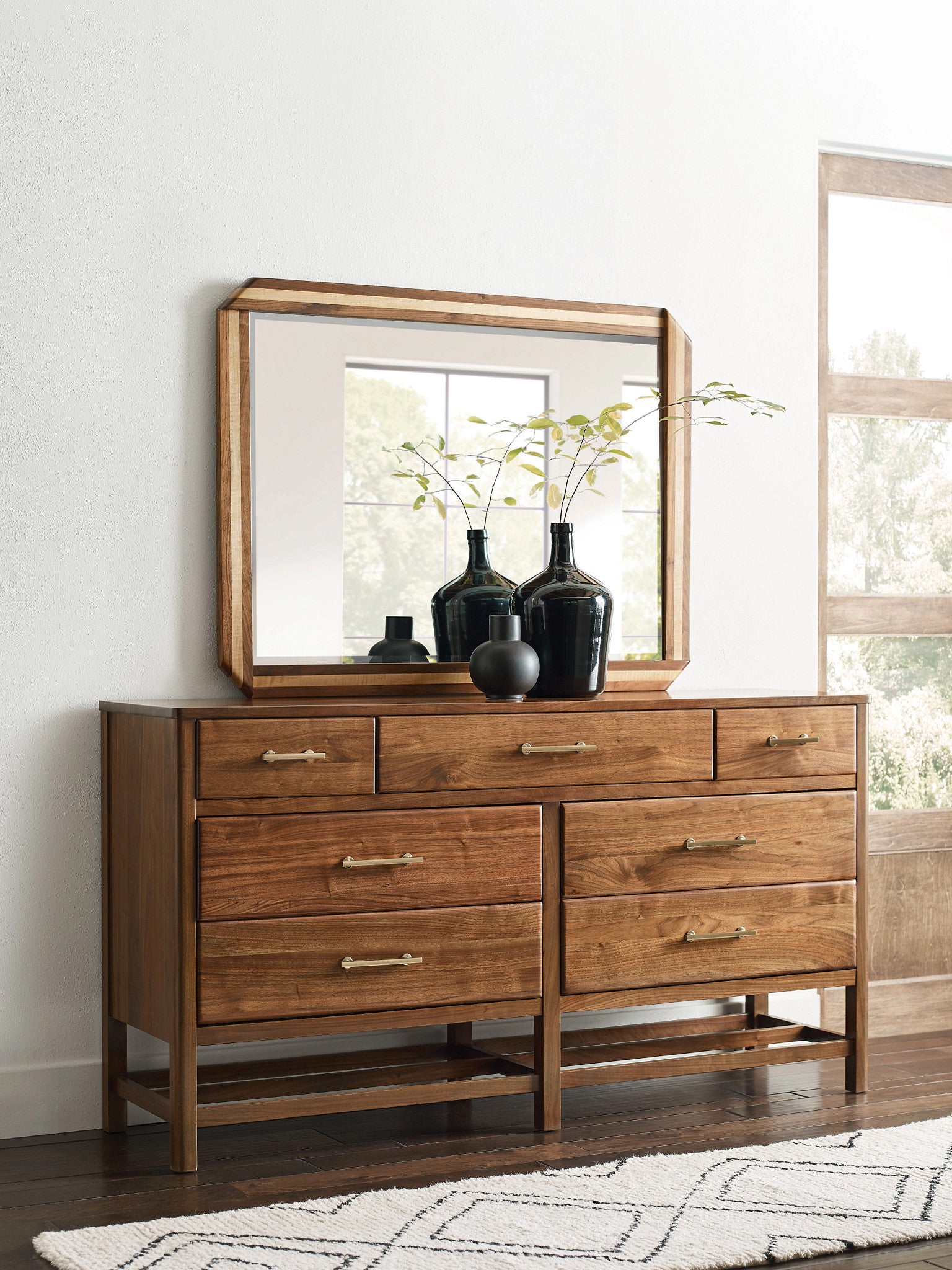 Kincaid Furniture Monogram Walnut Dornoch Mirror in Walnut