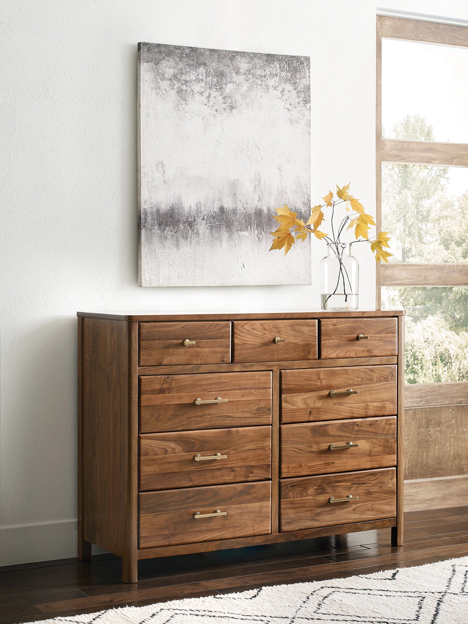 Kincaid Furniture Monogram Walnut Flat Top Nine Drawer Dresser in Walnut