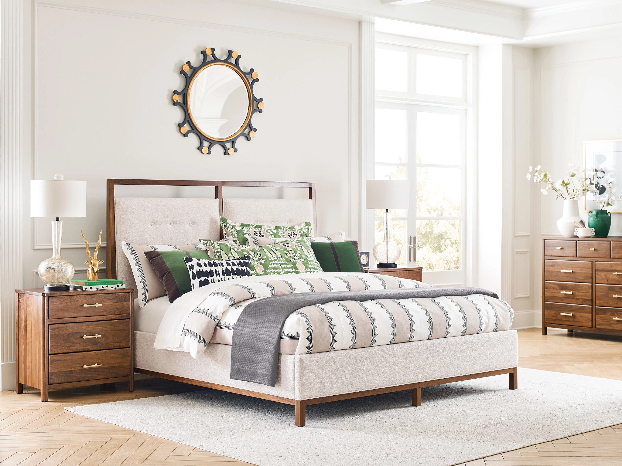 Kincaid Furniture Monogram Walnut Pinehurst Upholstered Bed in Walnut