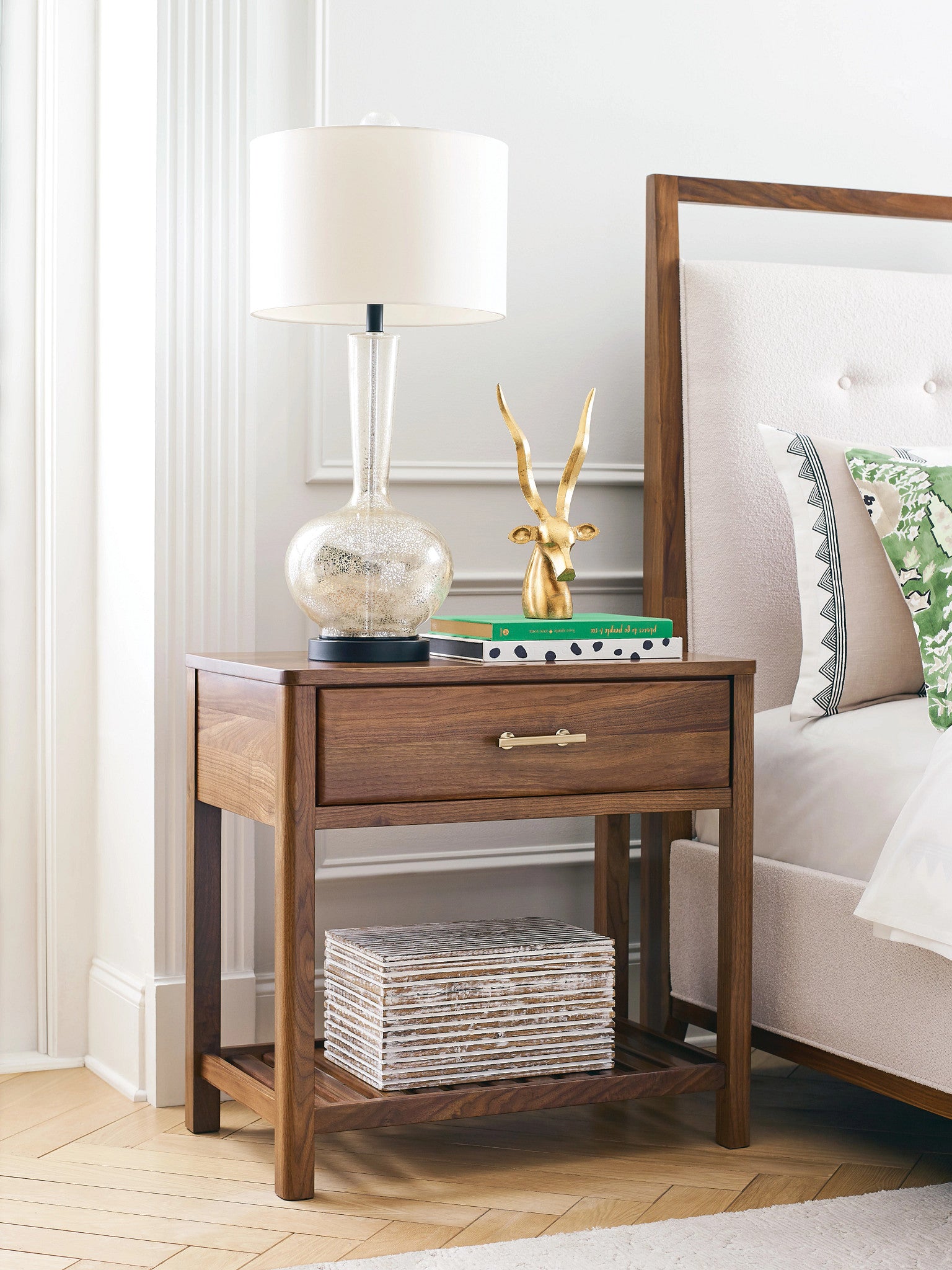 Kincaid Furniture Monogram Walnut Highland Open Nightstand in Walnut