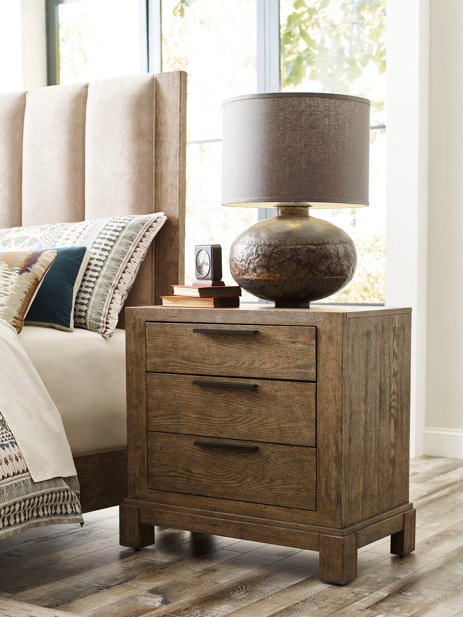 American Drew Skyline Hollins Nightstand in Smoke