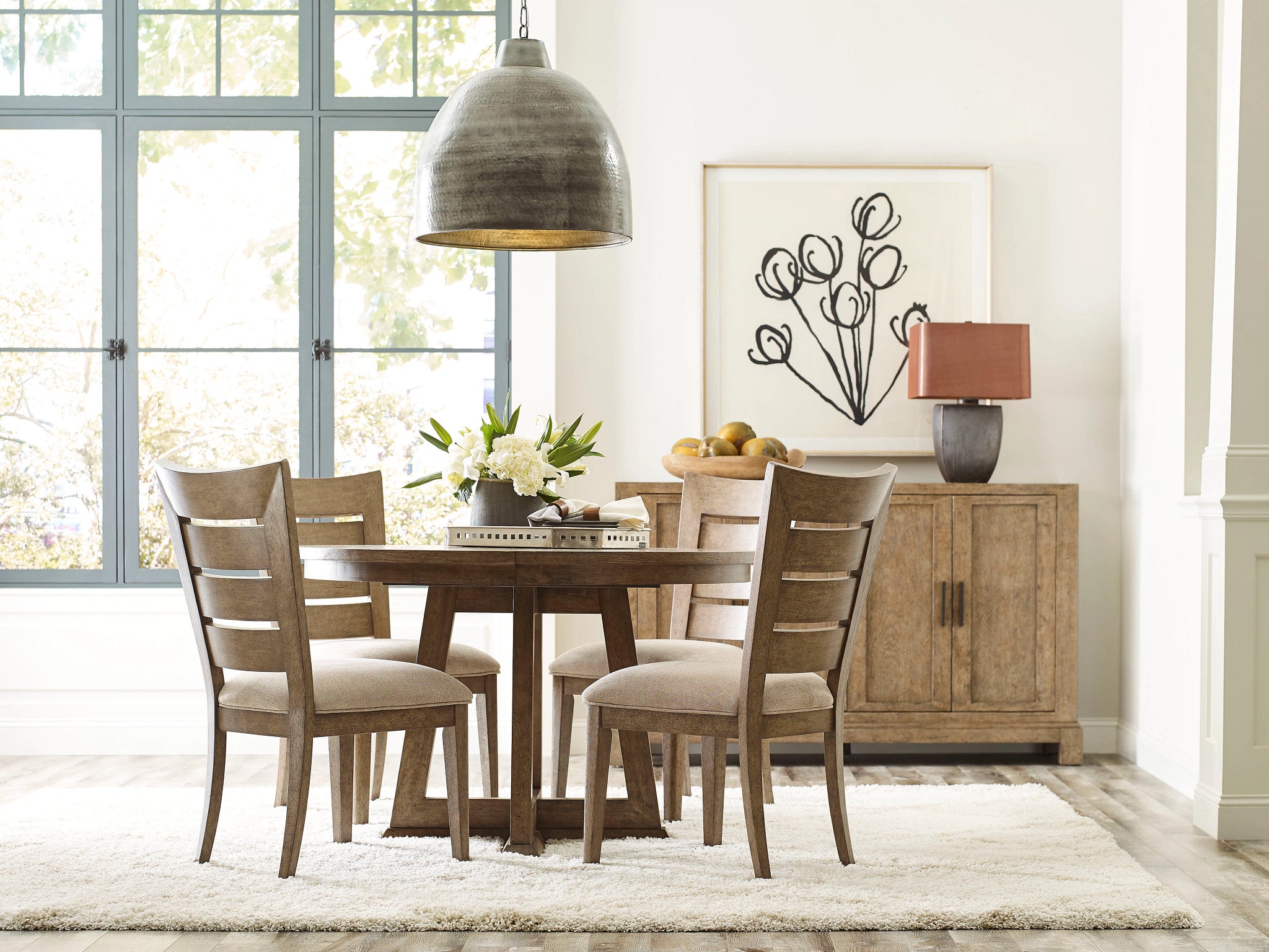 American Drew Skyline Knox Round Dining Table in Smoke