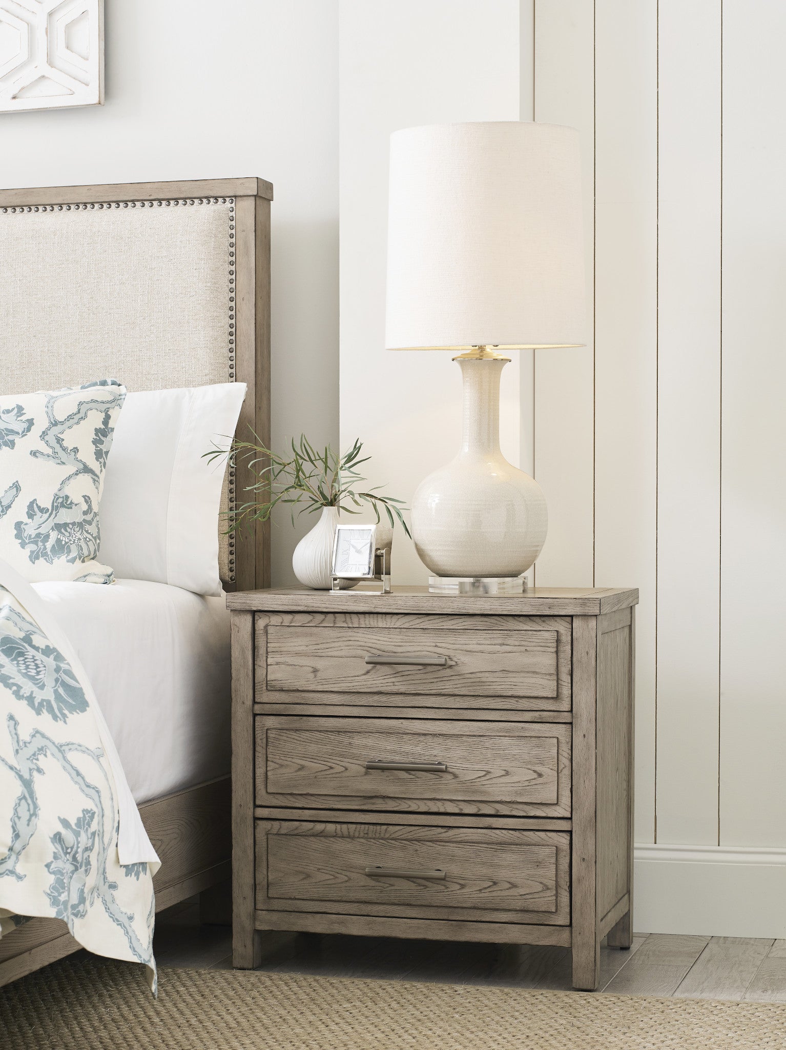 American Drew West Fork Baker Nightstand in Aged Taupe