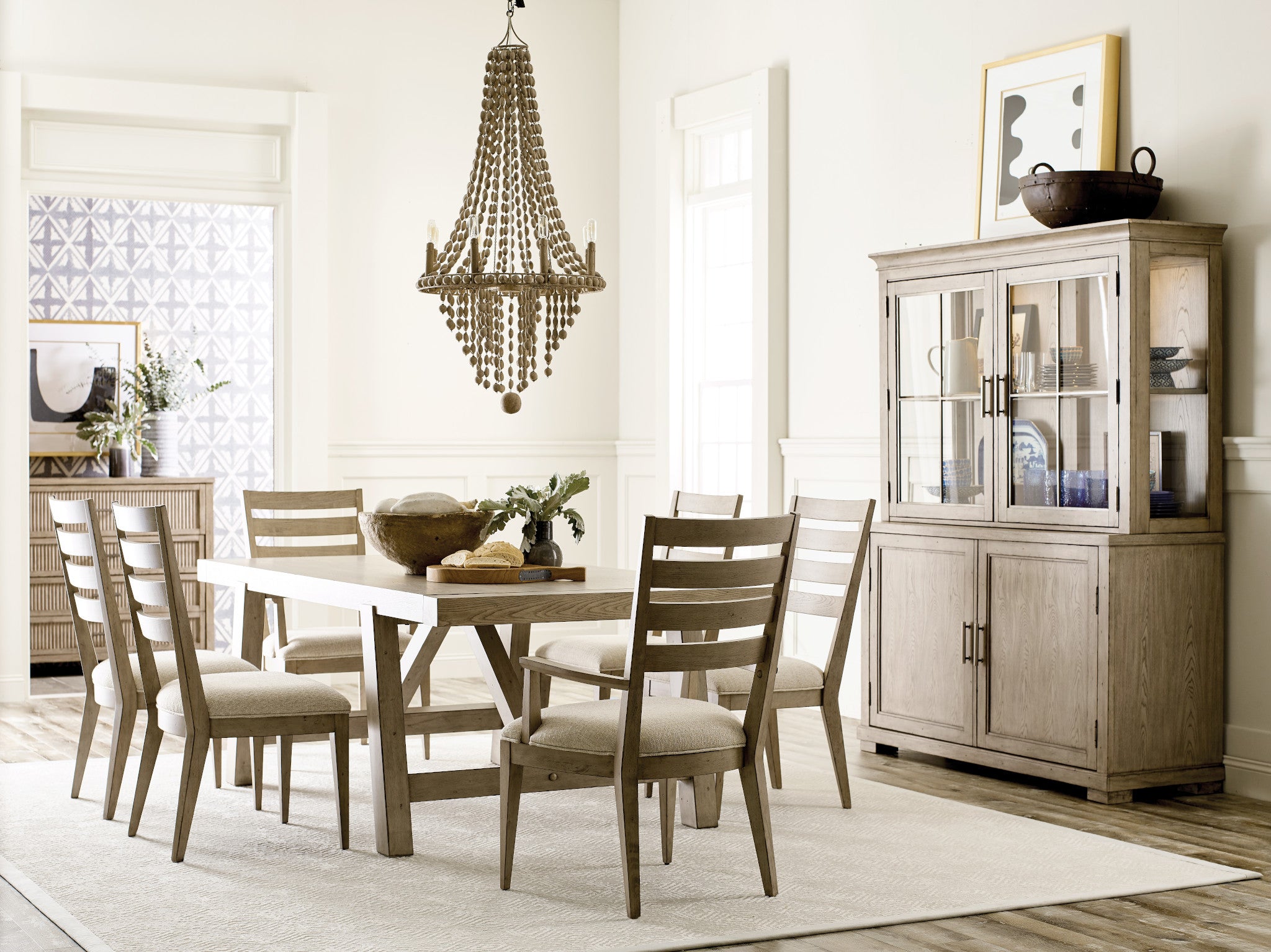 American Drew West Fork Gilmore Dining Table in Aged Taupe