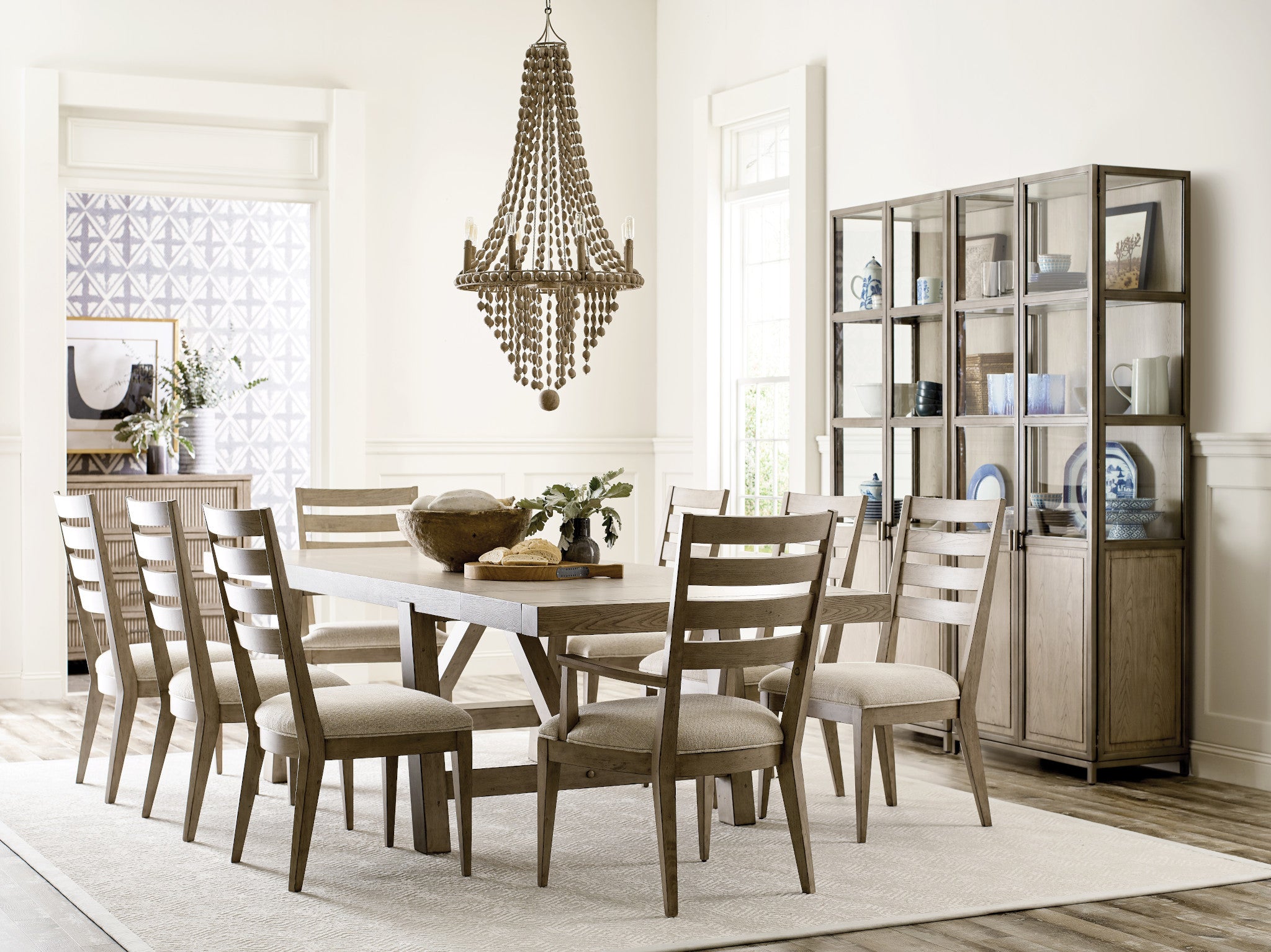 American Drew West Fork Gilmore Dining Table in Aged Taupe