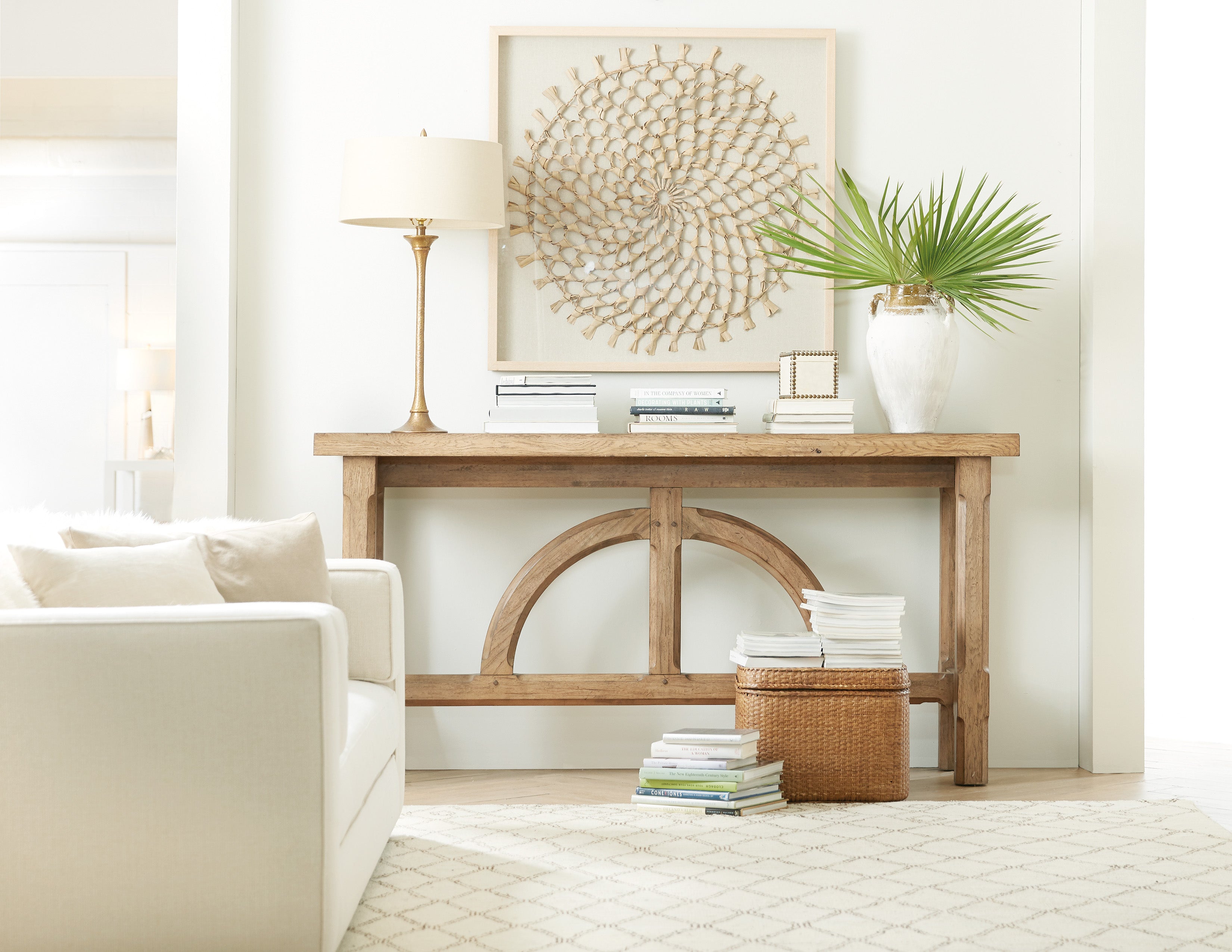Hooker Furniture Commerce & Market Console in Light Wood