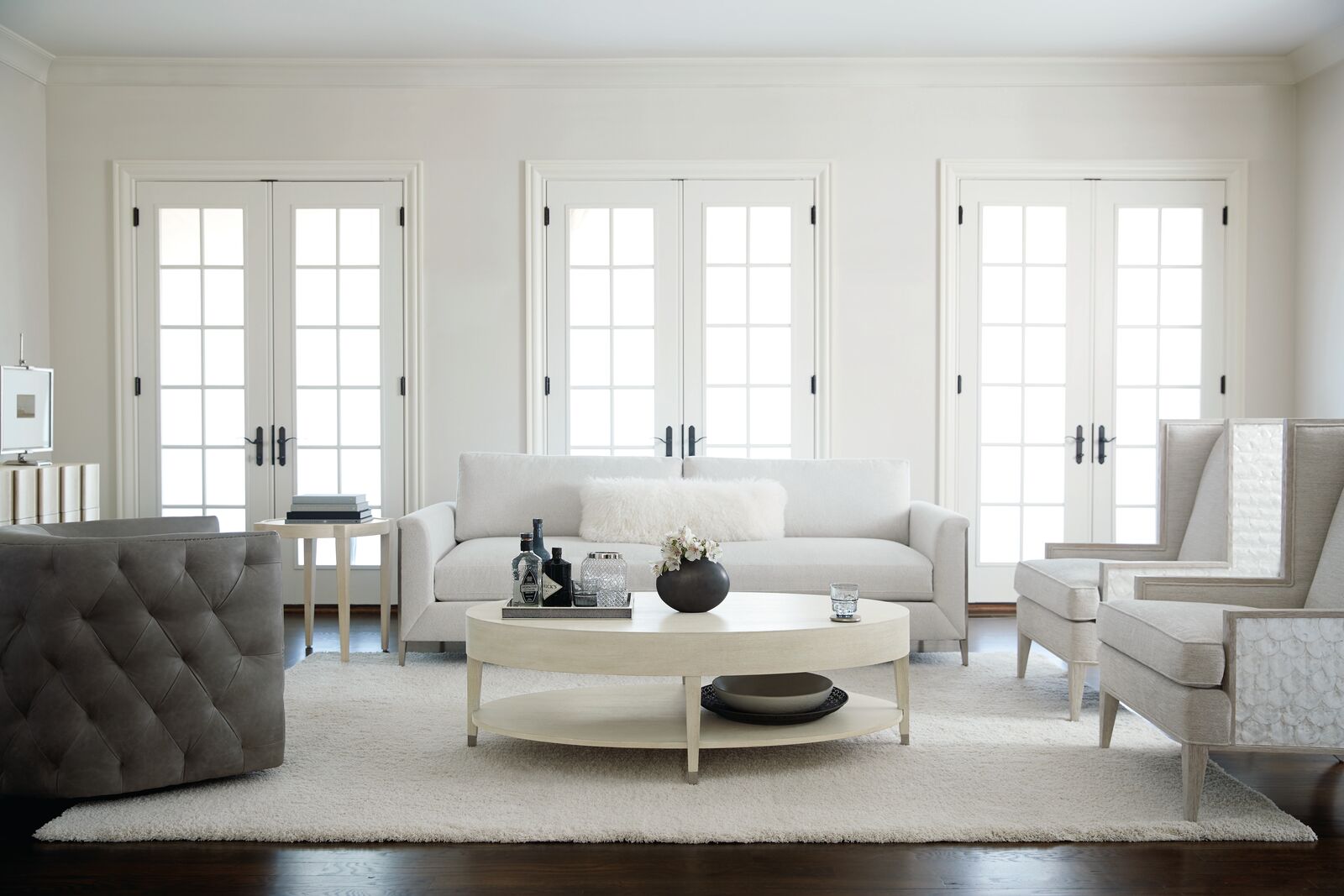 Bernhardt Furniture East Hampton Cocktail Table in Cerused Linen