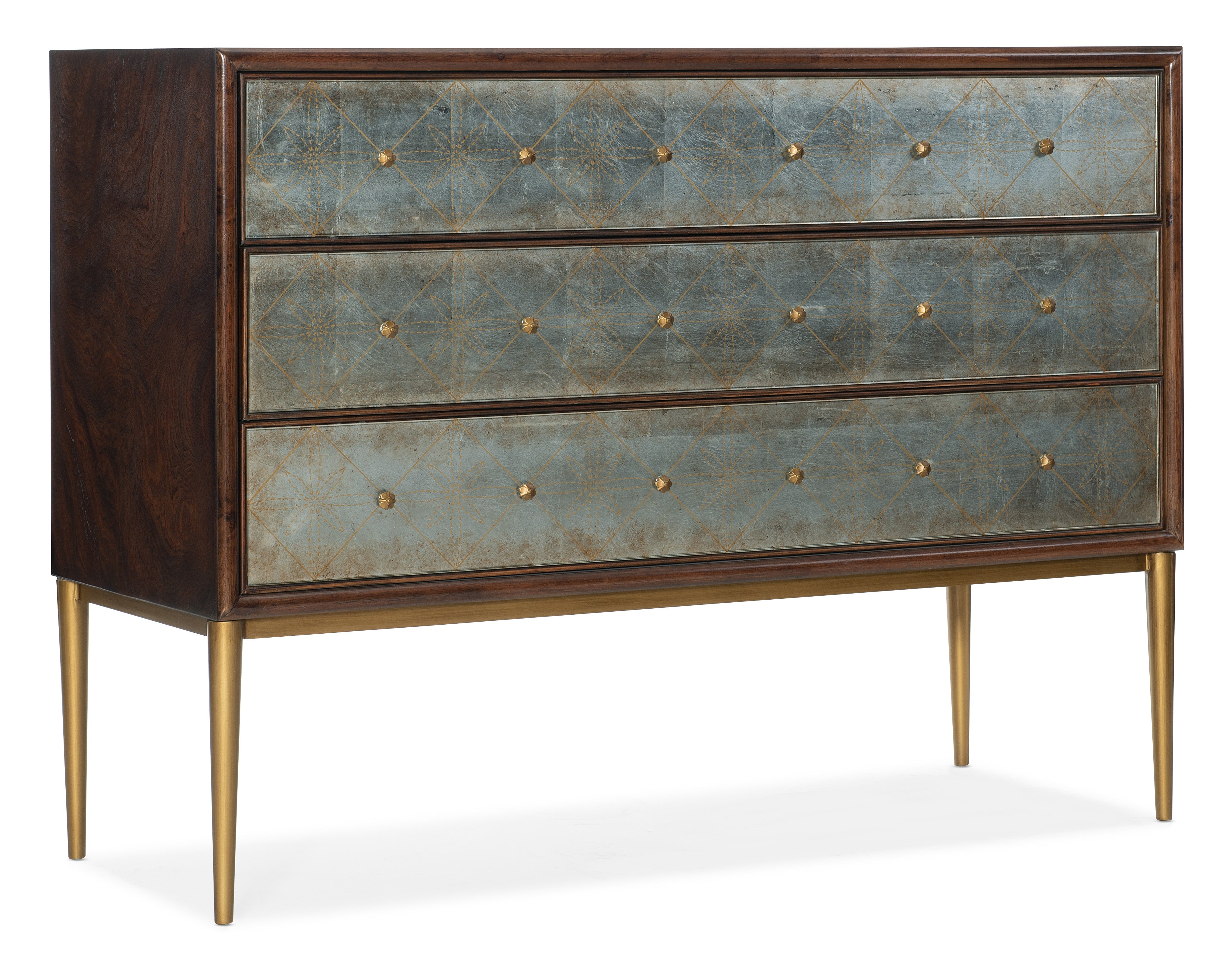 Hooker Furniture Melange Estrella Three Drawer Chest in Dark Brown
