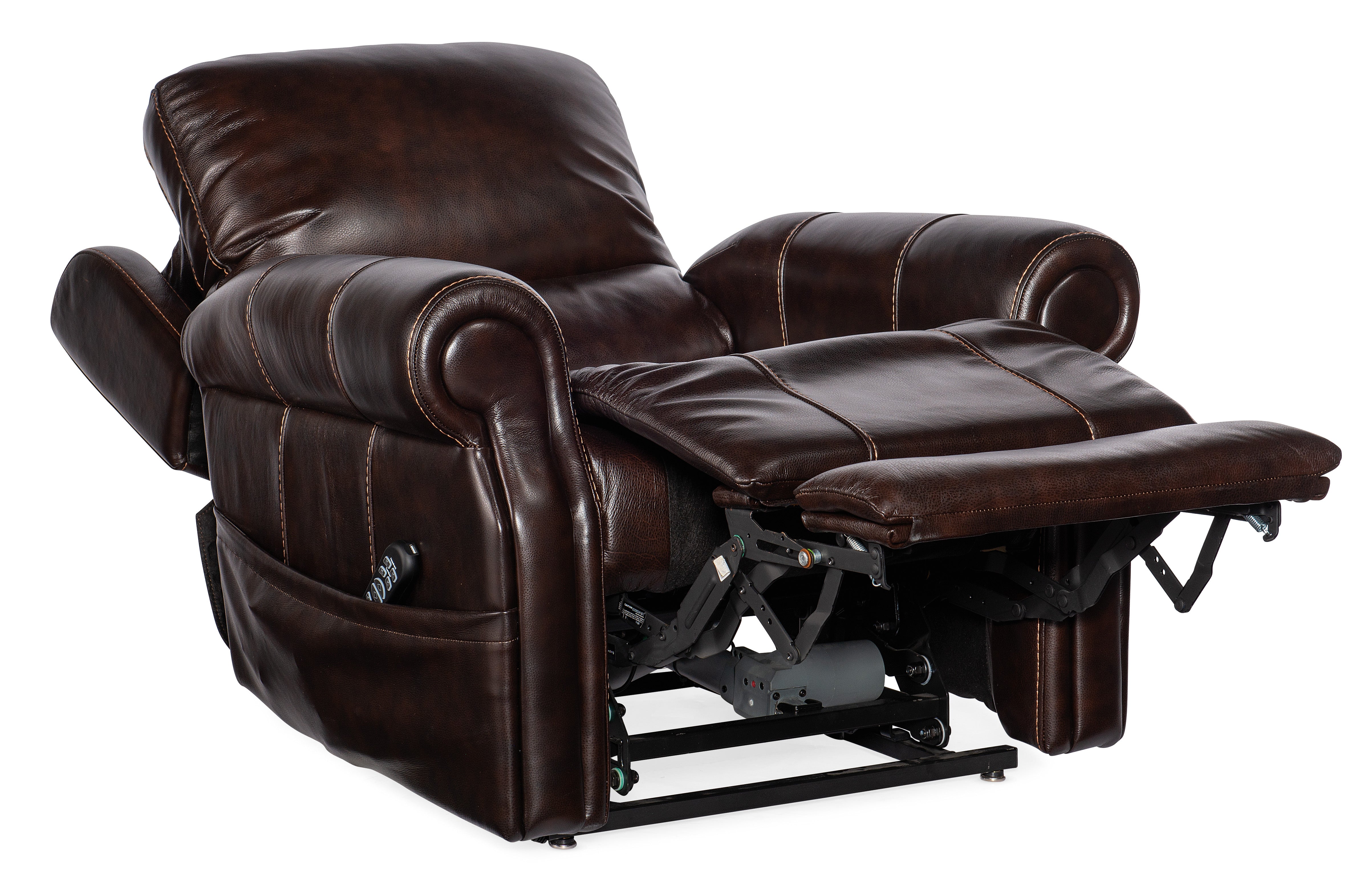 Hooker Furniture Eisley Power Recliner with Power Headrest, Lumbar & Lift in Dark Brown