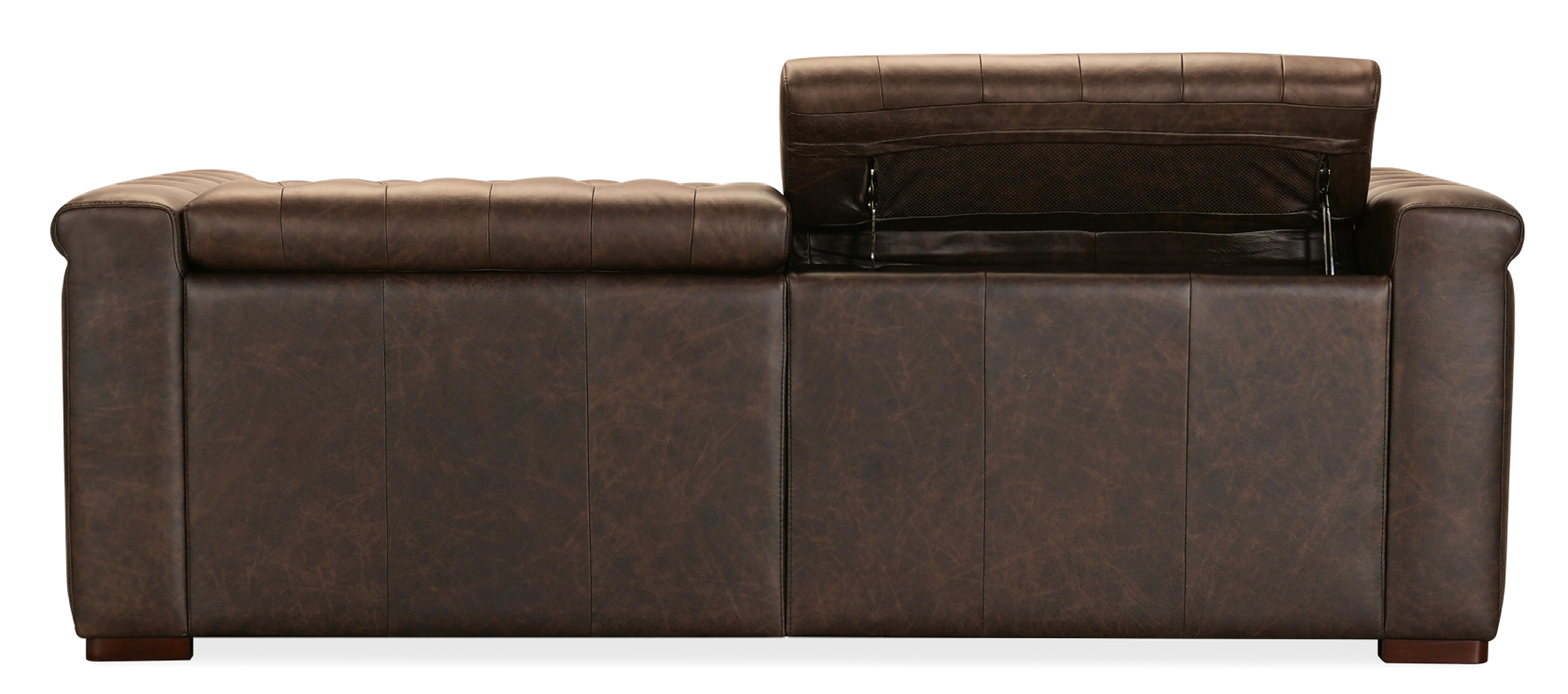 Hooker Furniture Savion Deux Sofa with Power Recliners and Power Headrests in Brown